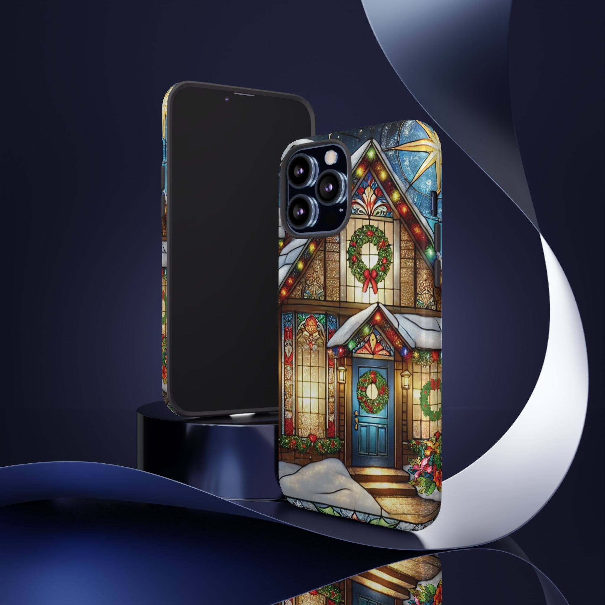 Phone Case - Stain Glass Christmas Unique Holiday Protection Gift for Her