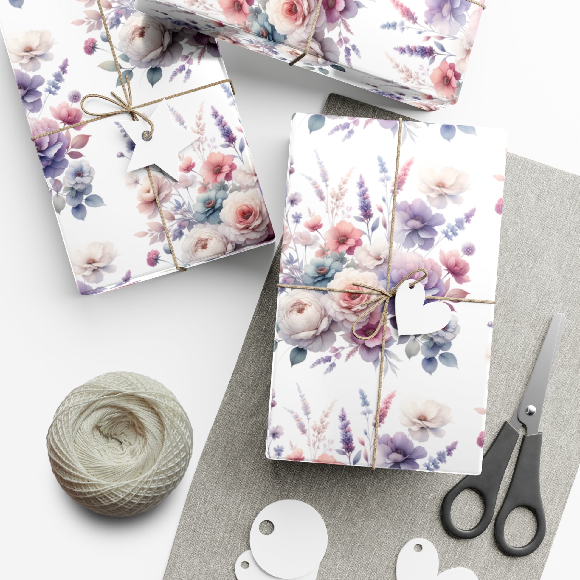 Pastel Wildflowers Gift Wrap It's Perfect for Weddings, Bridal & Baby Showers Eco-Friendly, Vibrant Design in Matte/Satin, All Occasion.