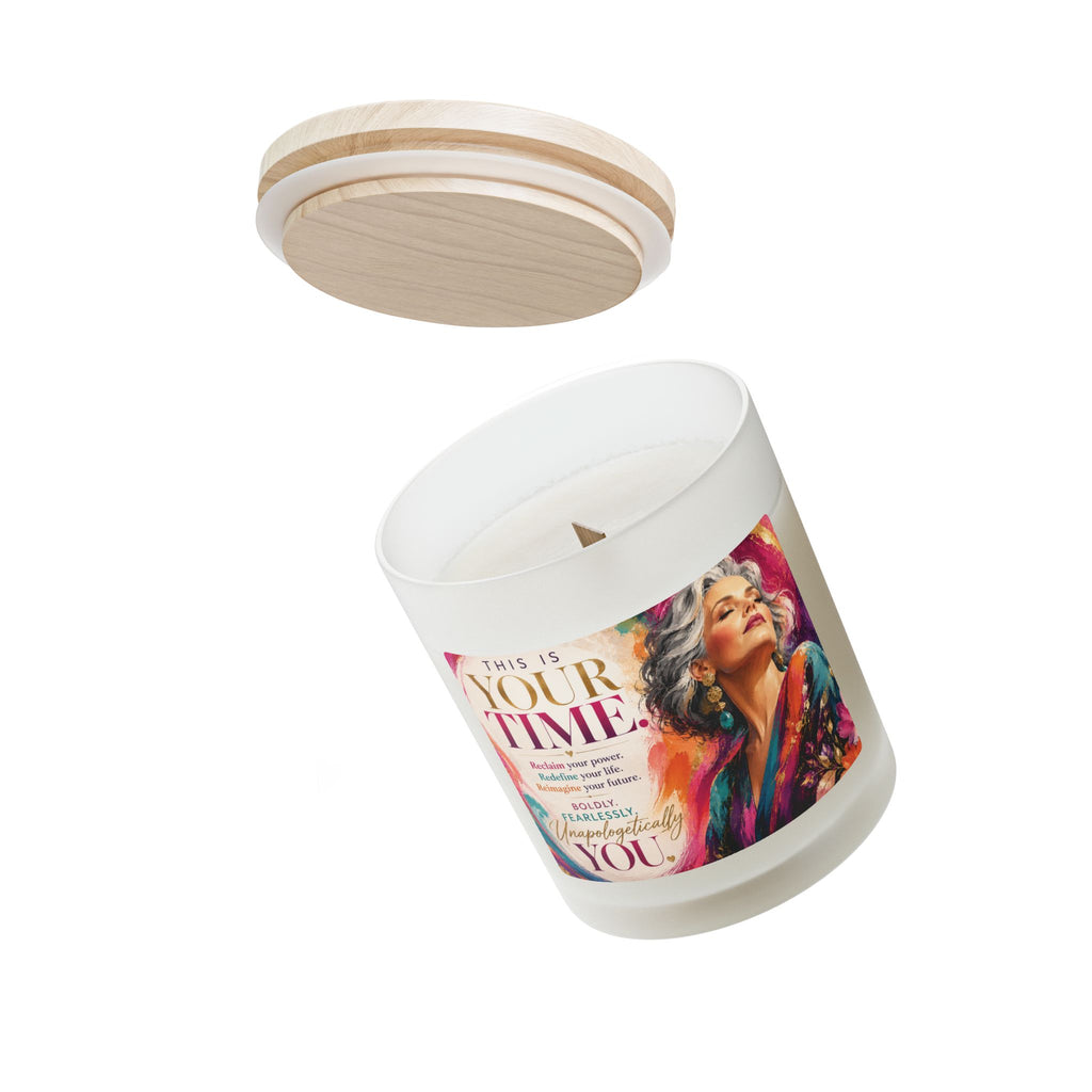Frosted Glass Candle — "This is Your TIME" 11oz Inspirational Scented Candle