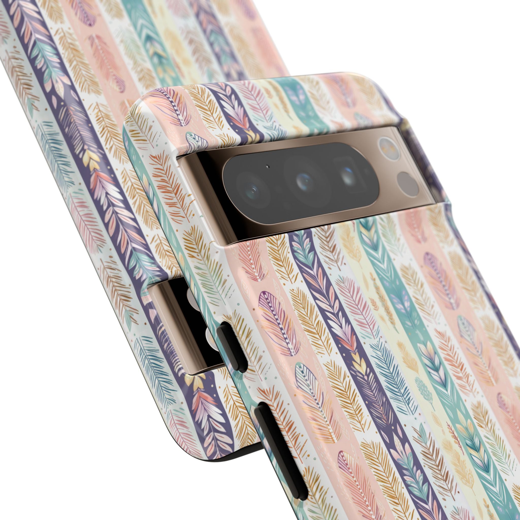 Coque de téléphone abstraite moderne aquarelle Plumes pastel bohème compatible avec iPhone, Samsung et plus - Protection élégante et durable avec un design artistique éclatant, cadeau parfait pour elle