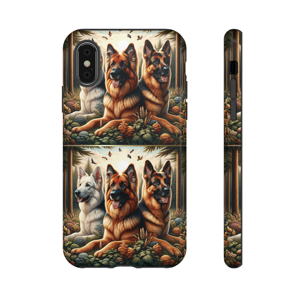 German Shepherd Phone Tough Case Floral Elegant Durable Dog Lover Devices iPhone 15, Samsung iPhone Samsung Accessory Gift for Her.