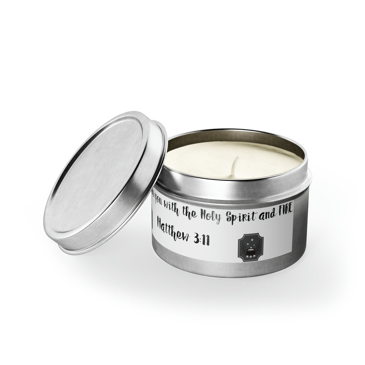 New House Sacred Light Divine Verse Tin Candles Embrace Peace with 4oz/8oz Coconut Soy Wax, Hand-Poured in USA. Lead-Free Wick, 20-40hr Burn. Evergreen, Vanilla, More Spiritual Ambiance Awaits Pure Harmony Grace..