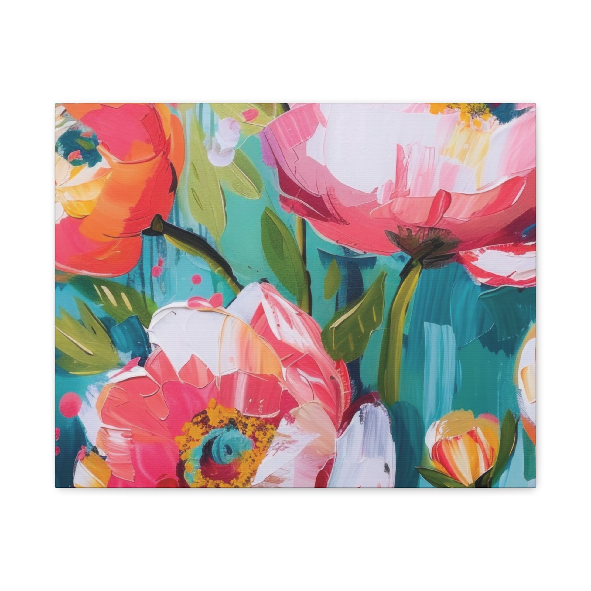 Unique Boho Floral Wall Art Matte Canvas Stretched, Vibrant Botanical Design, Perfect for Living Room, Bedroom, or Office Decor, Adds a Stylish Touch to Any Space - MRSBYVALLE