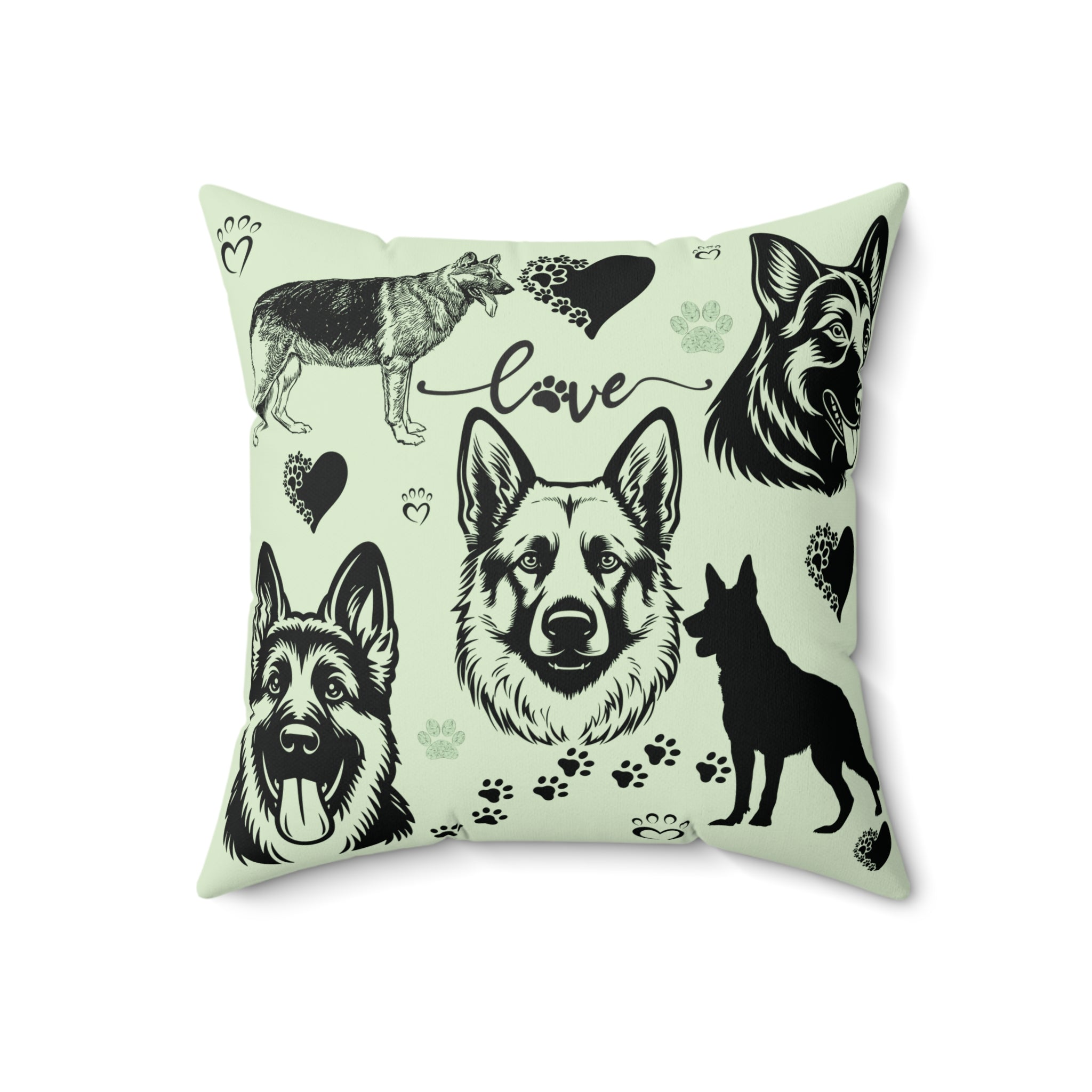 German Shepherd Square Pillow — Decorative Dog Throw Pillow