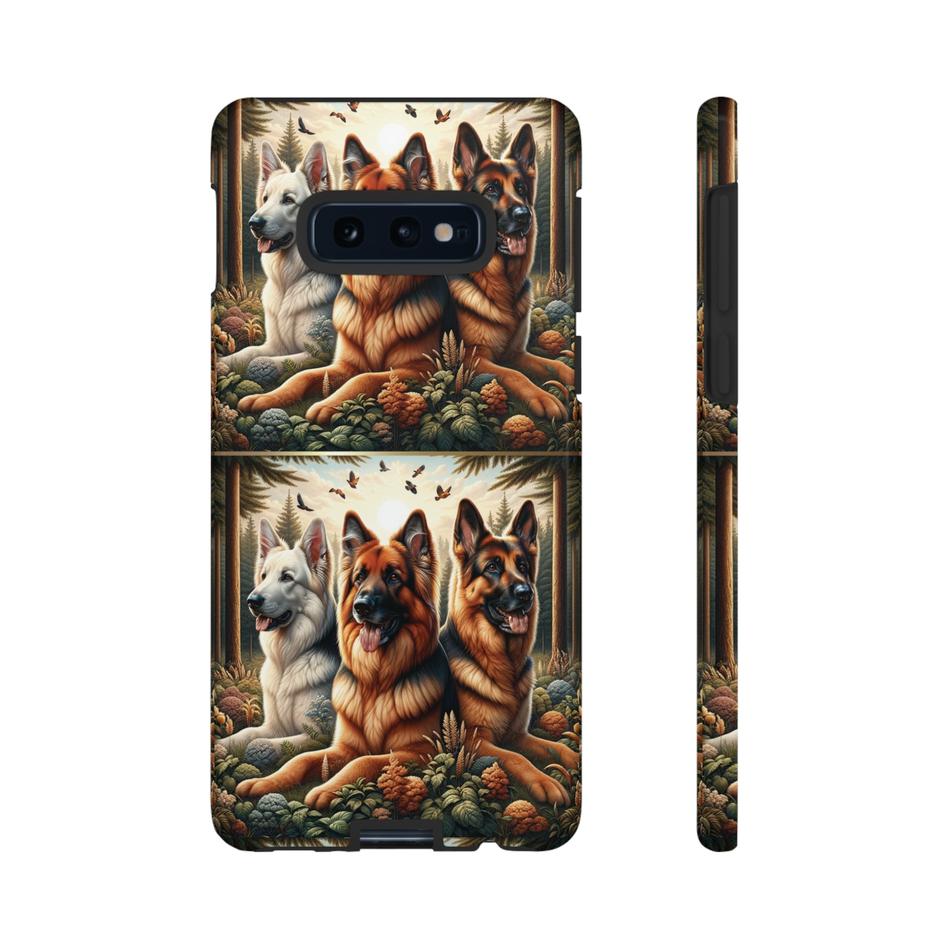 German Shepherd Phone Tough Case Floral Elegant Durable Dog Lover Devices iPhone 15, Samsung iPhone Samsung Accessory Gift for Her.