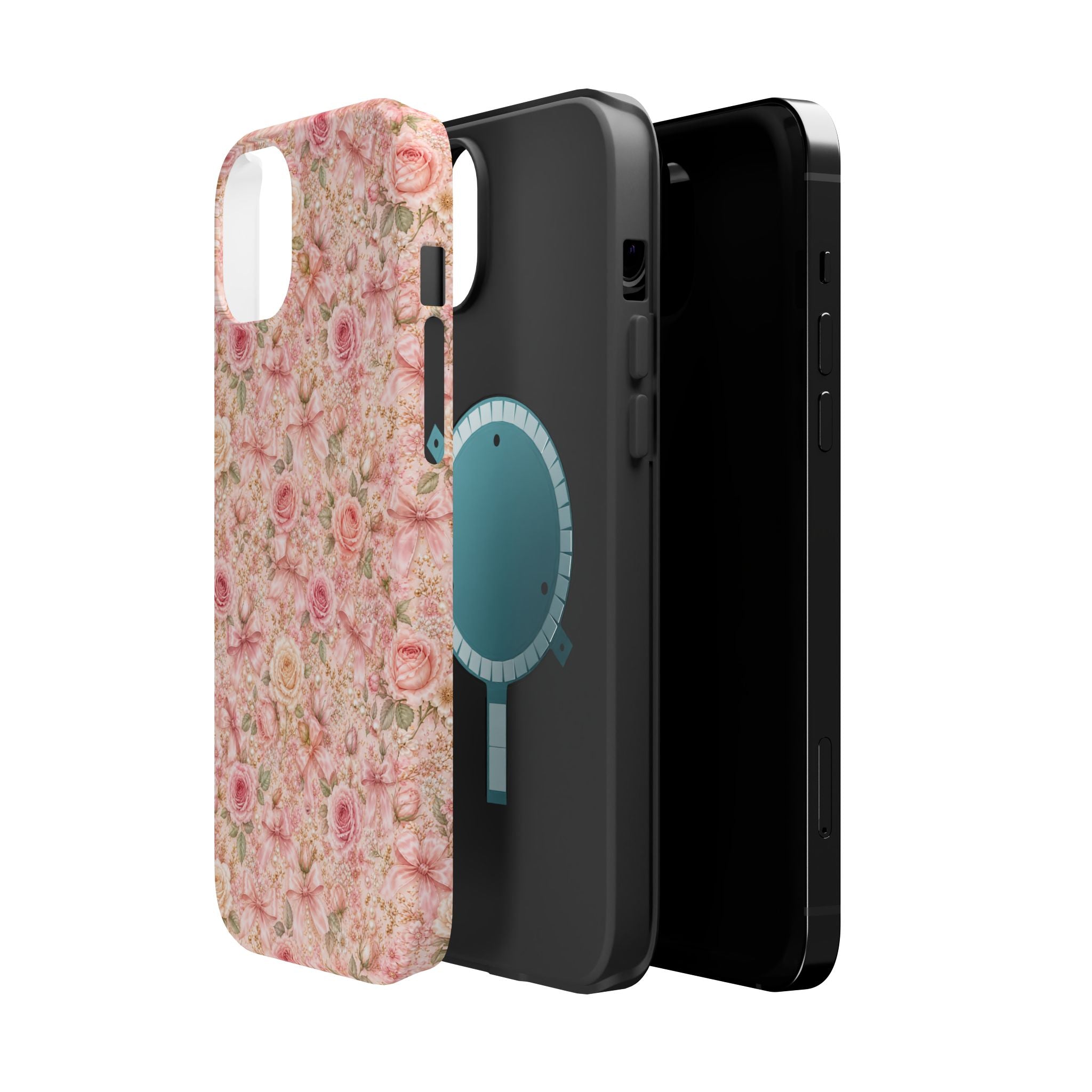 Floral Rose Pattern Magnetic Impact-Resistant Phone Case iPhone and Samsung