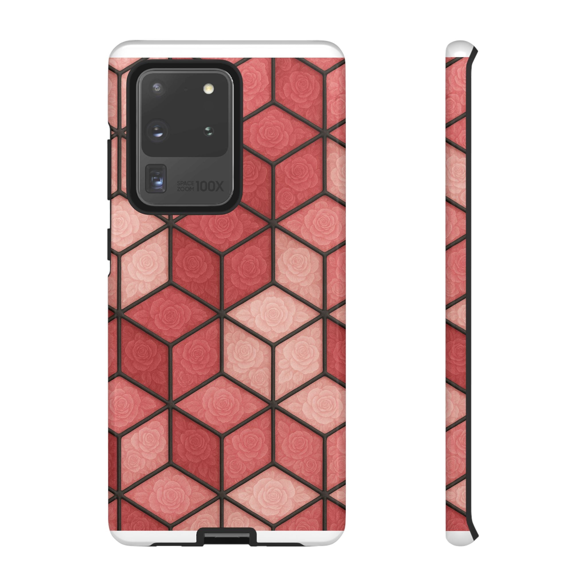 Geometric Stained Glass Illusion Phone Case Colorful Abstract Art, Aesthetic Protective Cover for iPhone, Samsung & Google, Unique Gift Idea Mom