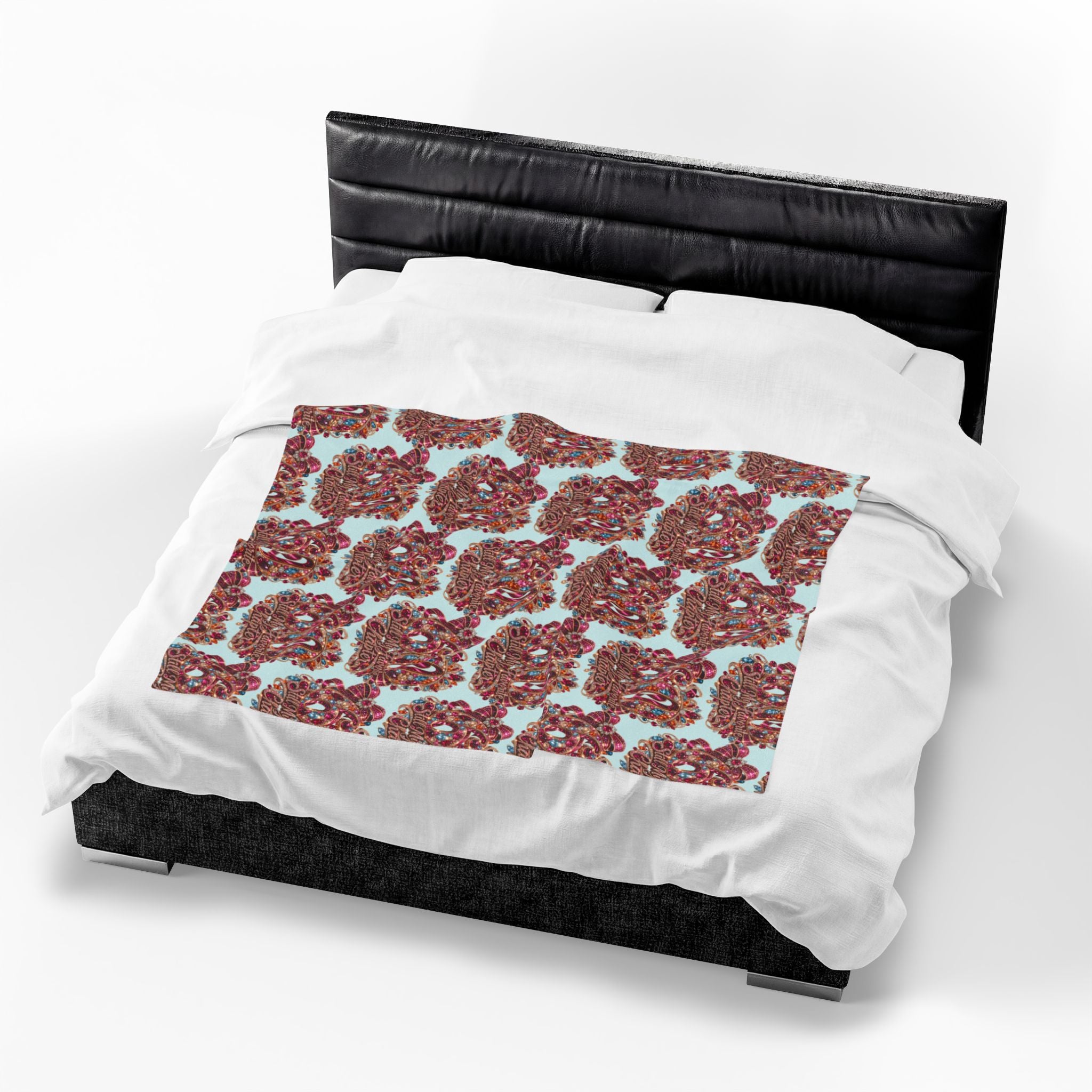 Plush Blanket — Retro Candy Heart Pattern "Sweet Chapter" Velveteen Throw 60 Gift