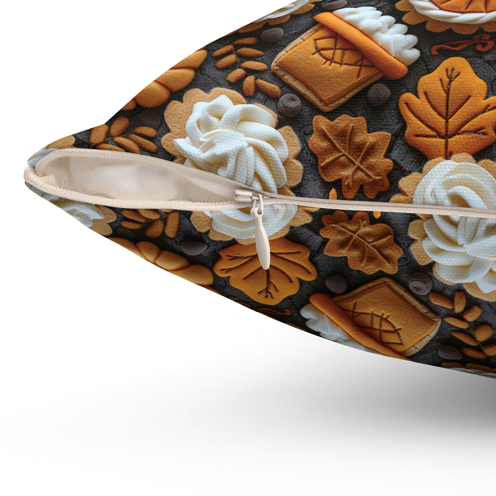 Pumpkin Spice Boho Fall 3D Illusion Square Pillow Cozy Autumn Decorative Accent for Home Decor | Soft, Stylish Throw Pillow for Couch, Bed, or Chair Home Decor Bridal Shower - MRSBYVALLE
