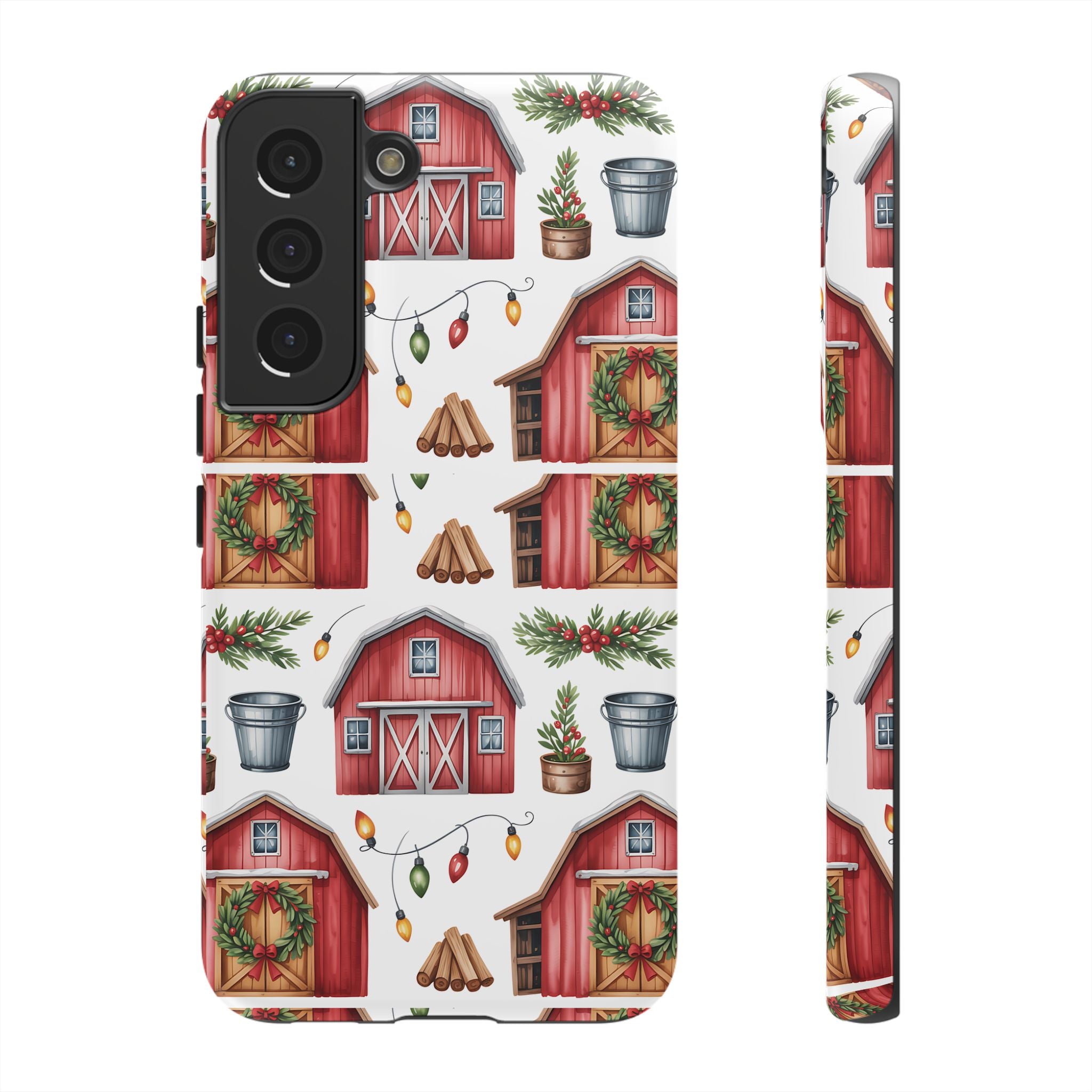 Farmhouse Christmas Design Phone Case - Stylish, Protective Cover for All Models Gift for Mom Accessory Gift for Her