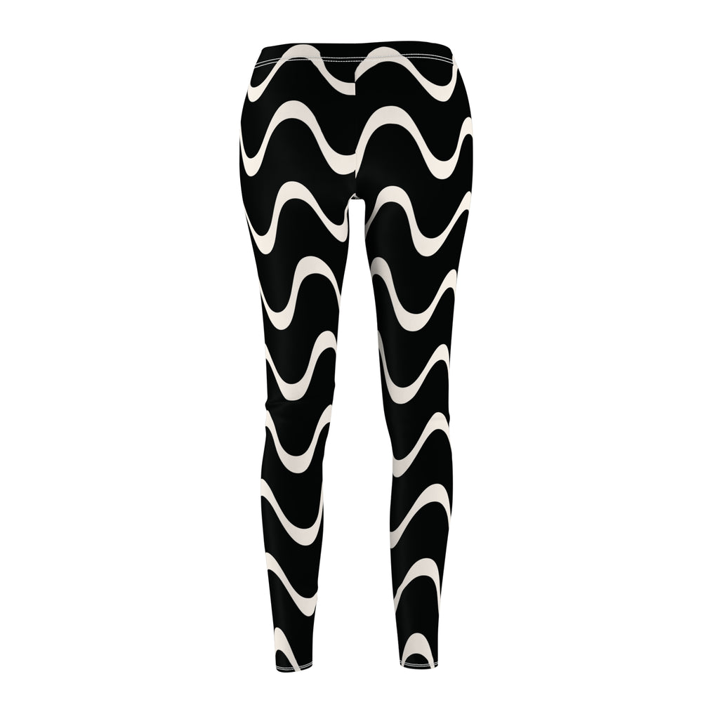 Black and White Abstract Women's Casual Leggings Stylish, Comfortable High-Waisted Yoga Pants for Everyday Wear, Workout, and Lounge – Perfect Gift Idea for Her – Available in Plus Sizes - MRSBYVALLE