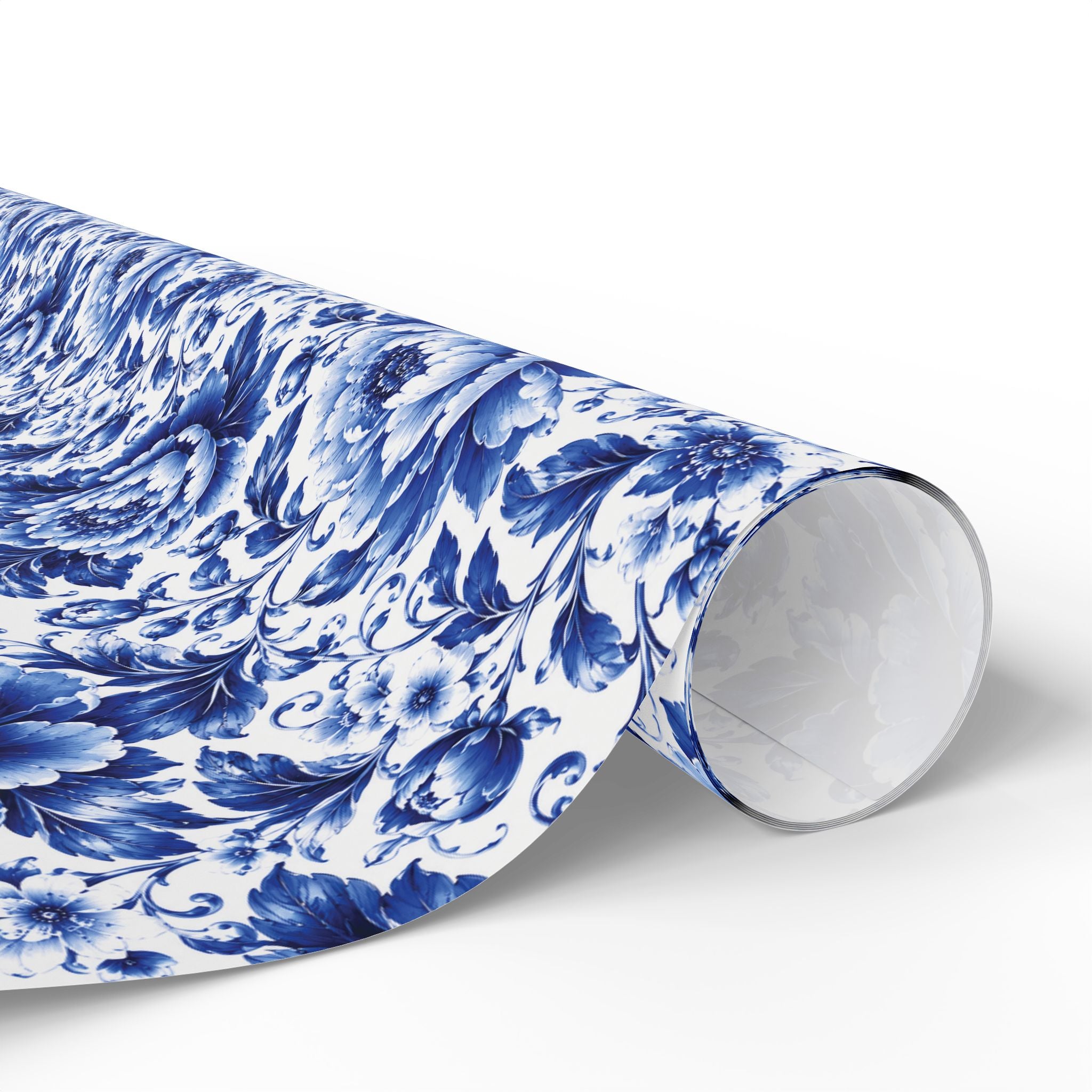 Blue & White Chinoiserie Peony Floral Luxury Gift Wrapping Paper Elegant Gift Wrap for Weddings & Holidays