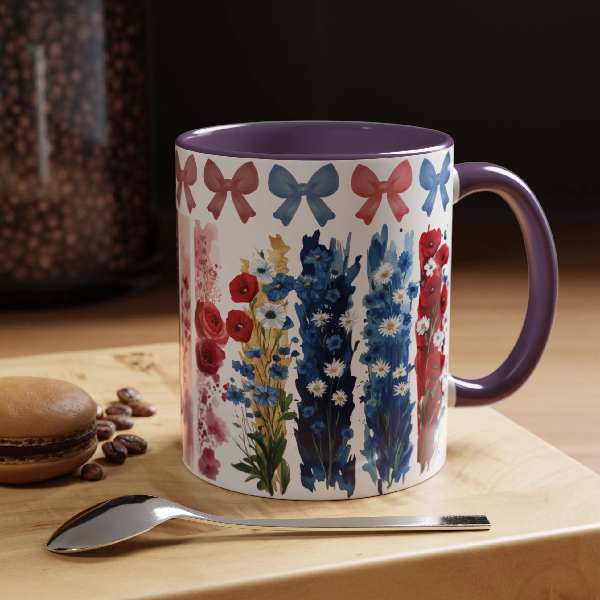 Brushstroke floral With Bows| Christian Mug with Bible Verse | Inspirational Gift for Christians | 11oz and 15oz Ceramic Coffee Mug Cozy Spring Mornings