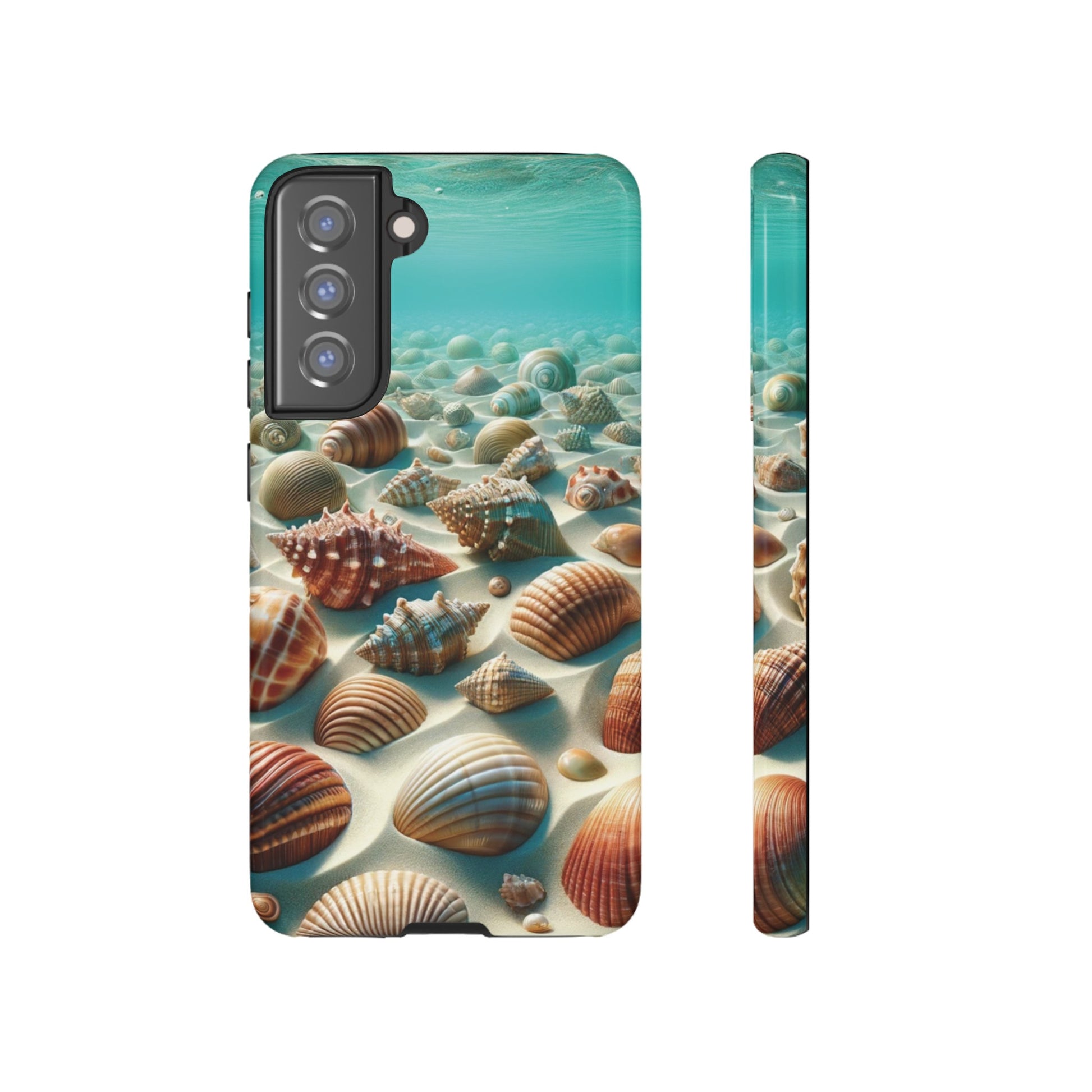Plush Ocean Bliss Turquoise Seashell Ocean Beach View Protective Phone Case Gift for Her Phone 15, Samsung iPhone Samsung Gift for Her Case iPhone 15, Samsung iPhone Samsung Accessory Gift for Her.