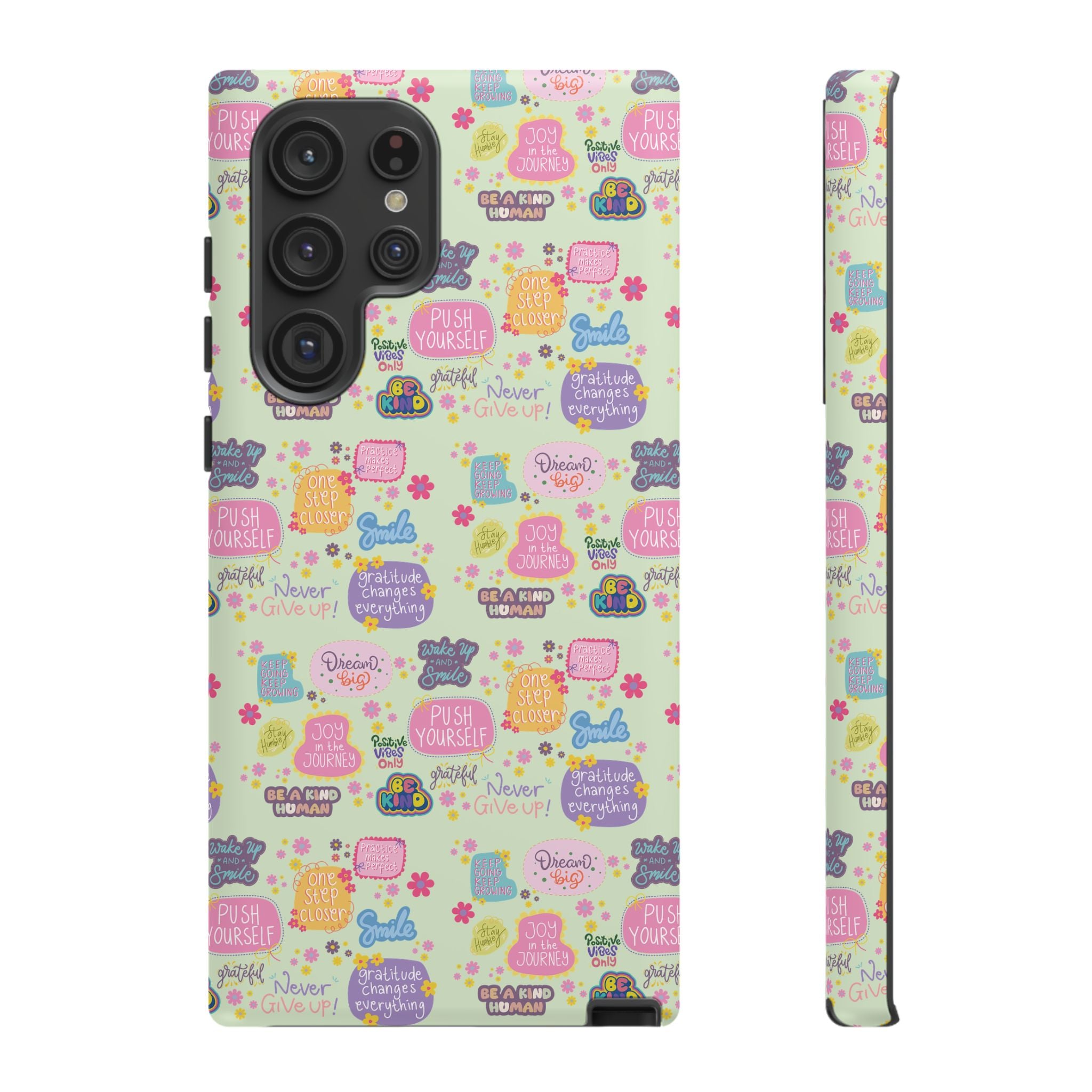 Good Vibes Only Protective Phone Case  Shockproof Slim Aesthetic Motivational Quote Cover, Positive Affirmation Gift for Mom, Teens & Besties | iPhone & Galaxy