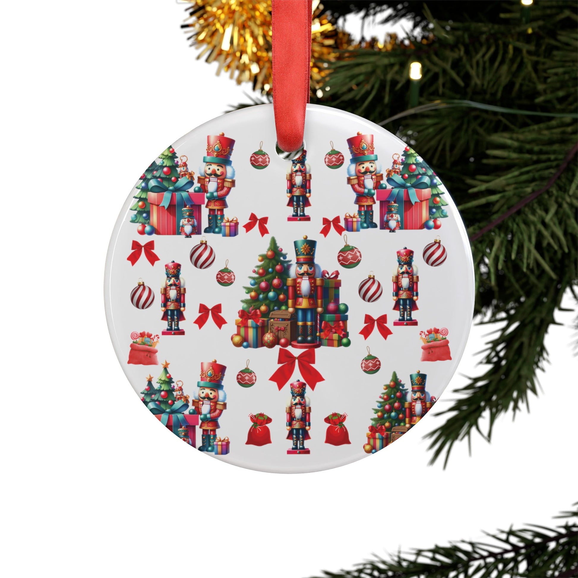 Nutcrackers Christmas Acrylic Ornament Elegant Design Ornament with Ribbon Perfect Christmas Decoration | Durable Holiday Keepsake | Charming Winter Design | Ideal for Tree Trimming and Gift Giving - MRSBYVALLE