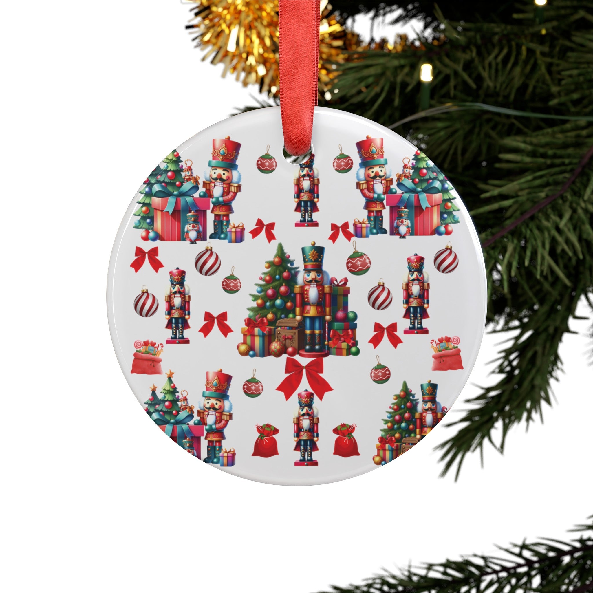 Nutcrackers Christmas Acrylic Ornament Elegant Design Ornament with Ribbon Perfect Christmas Decoration | Durable Holiday Keepsake | Charming Winter Design | Ideal for Tree Trimming and Gift Giving - MRSBYVALLE