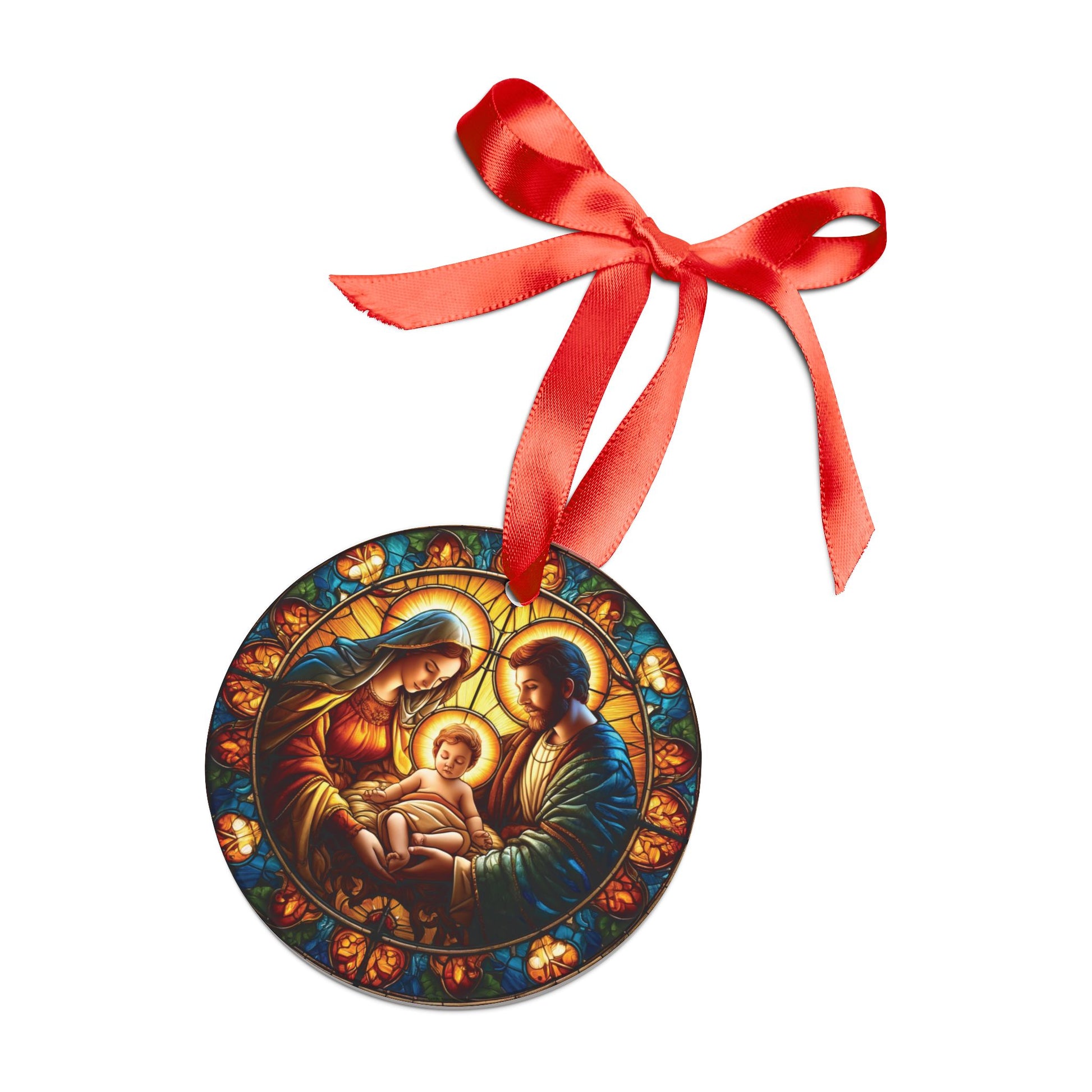 3D-Stained Glass Illusion Holy Family Nativity Acrylic Ornament Realistic Religious Christmas Decor, Beautiful Nativity Scene, Perfect for Tree Decoration and Holiday Gifts - MRSBYVALLE