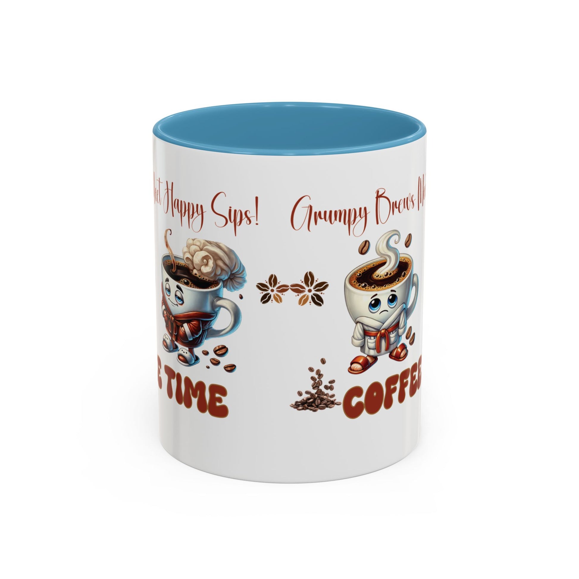Grumpy Brews Meet Happy Sips Ceramic Mug - Funny Coffee Cup, Cute Tea Mug, Sarcastic Drinkware, Unique Gift, Kitchen Decor Accent Coffee Mug (11, 15oz) - MRSBYVALLE
