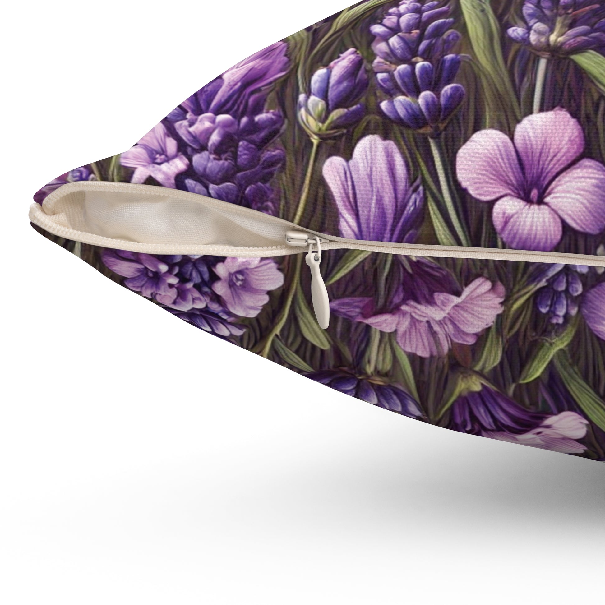 Lavender Bright Modern Wildflowers Decorative Pillow - Available in 16x16, 18x18, 20x20 - Vibrant Accent for Living Room, Bedroom, or Sofa Decor 100% Polyester with Double-Sided Print