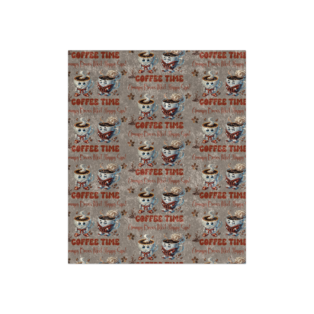 Funny Blanket Grumpy Brews Meet Happy Sips Couch Decor, Home Accent, Living Room Crushed Velvet Blanket, Novelty Gift Housewarming Bedroom - MRSBYVALLE