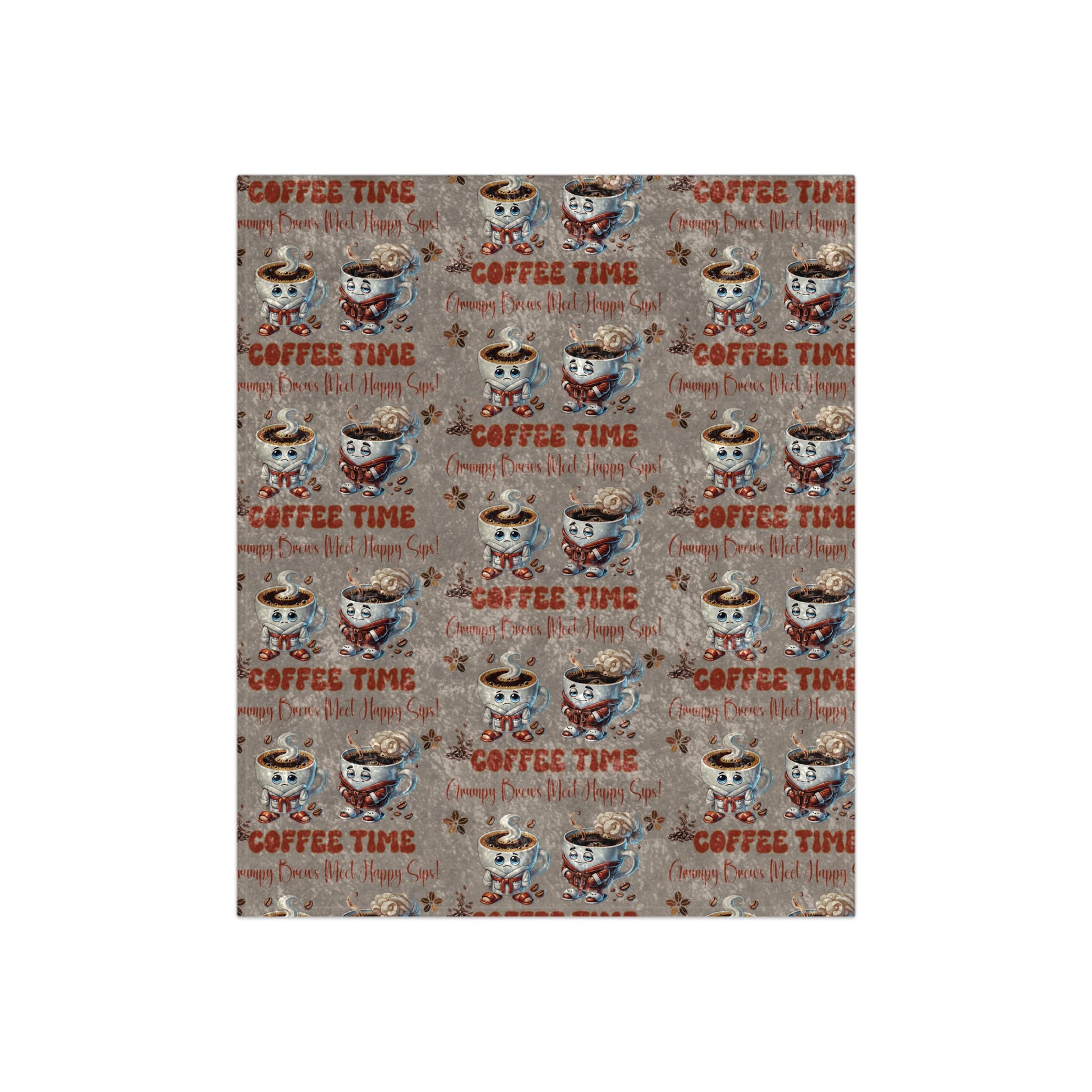 Funny Blanket Grumpy Brews Meet Happy Sips Couch Decor, Home Accent, Living Room Crushed Velvet Blanket, Novelty Gift Housewarming Bedroom - MRSBYVALLE