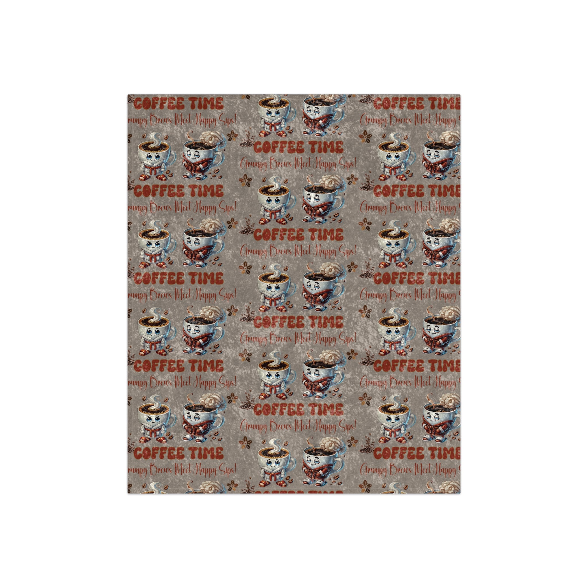 Funny Blanket Grumpy Brews Meet Happy Sips Couch Decor, Home Accent, Living Room Crushed Velvet Blanket, Novelty Gift Housewarming Bedroom - MRSBYVALLE