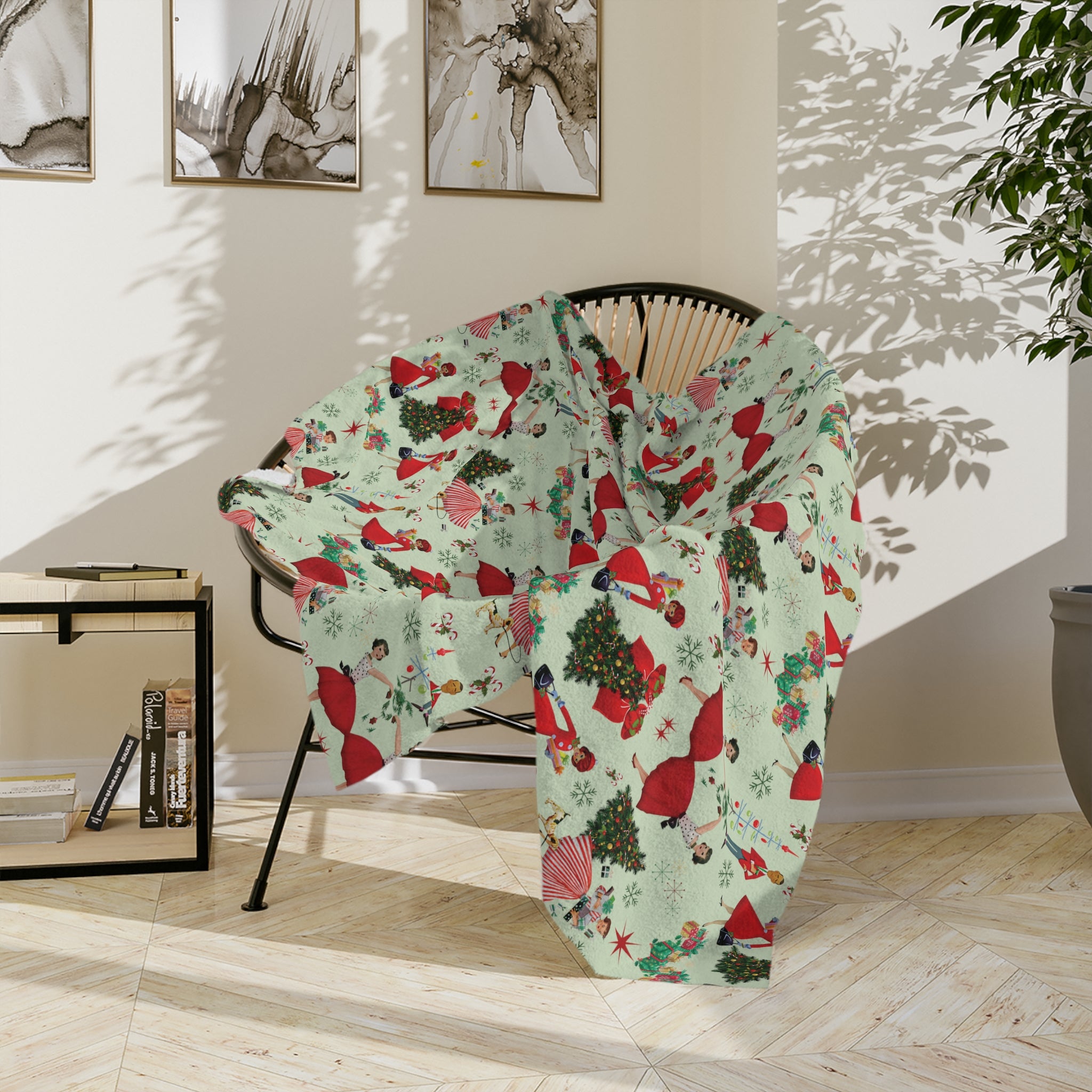 50s Christmas Minky Blanket Throw Ultra-Soft Minky Blanket Cozy Comfort Blanket Elegant Home Decor Plush Microfiber for Maximum Comfort Blanket, Perfect for Snuggling Decor, Cozy All-Season Warmth, Housewarming Gift Throw - MRSBYVALLE