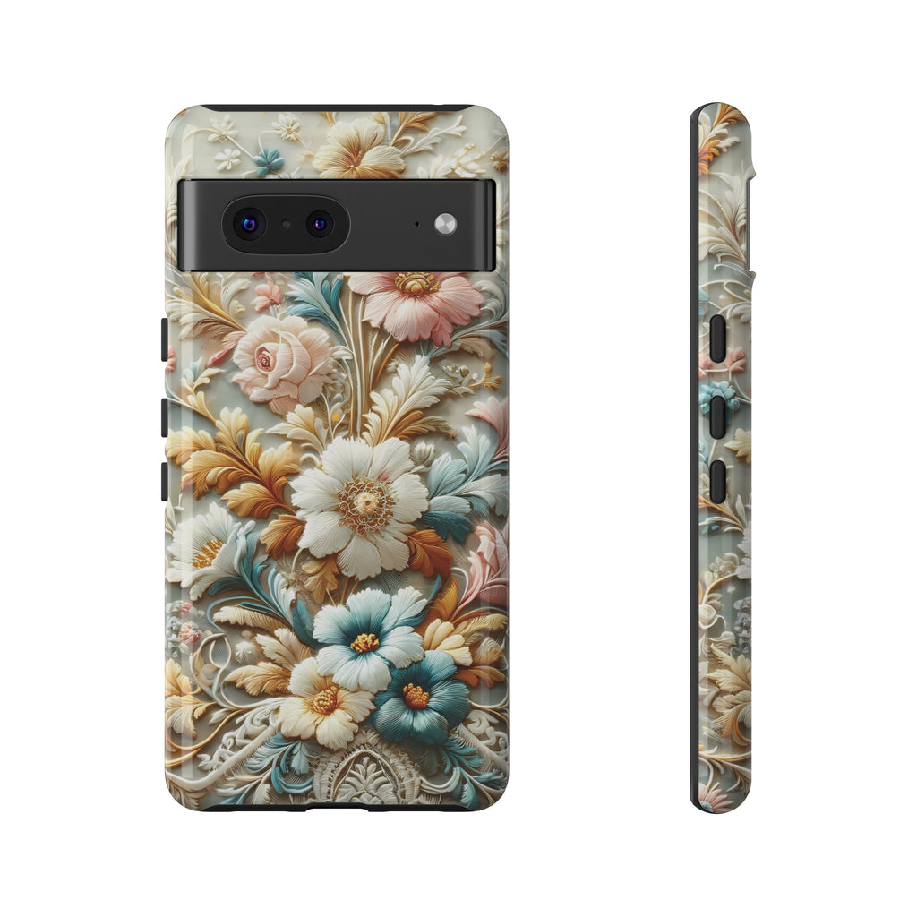 3D Elegant Faux Flowers Phone Case Stylish & Durable for iPhone Samsung Gift iPhone 15, 14, 13 Samsung Pixel Gift for Mom Accessory Gift for Her
