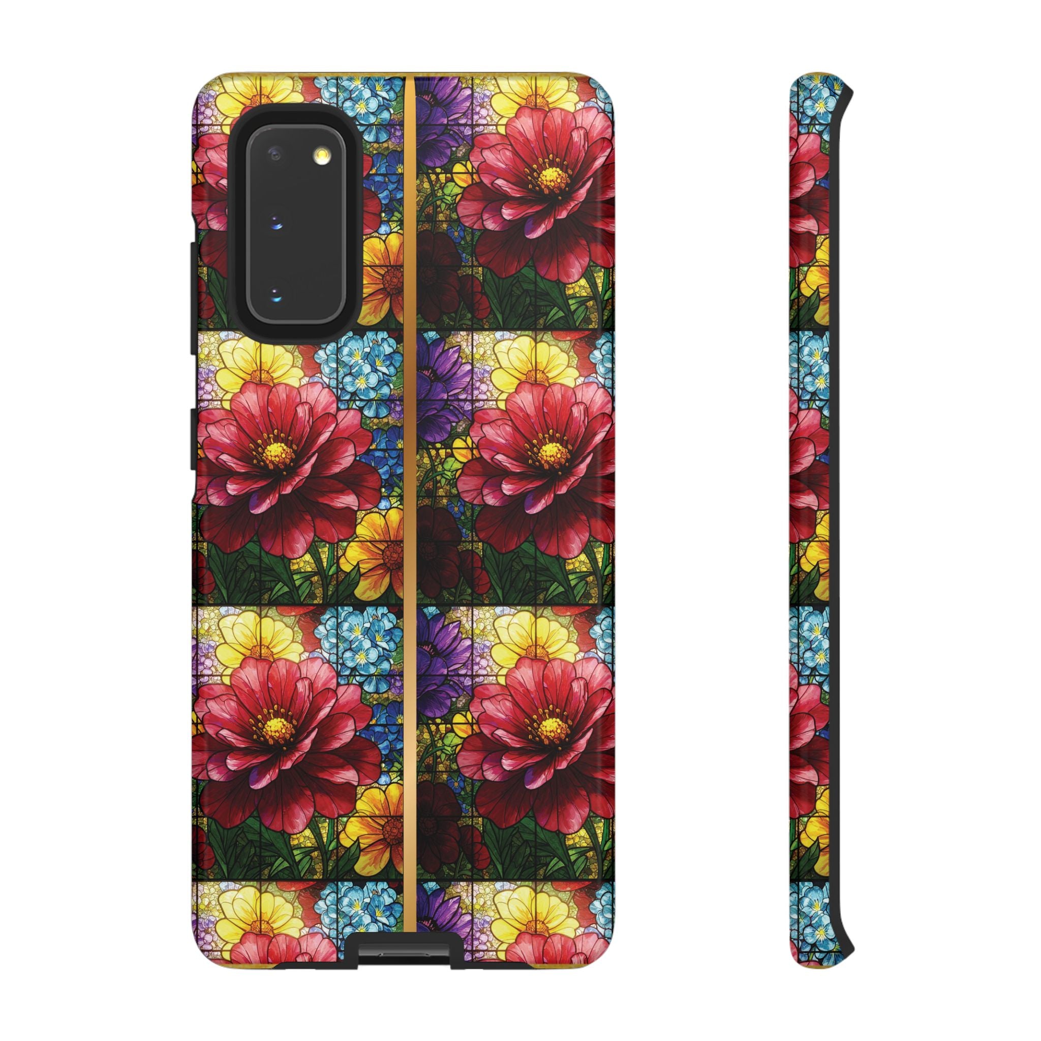 Stained Glass Illusion Floral Phone Case  3D Colorful Flower Design, Protective Christian Gift, Fits iPhone, Samsung, Google Pixel