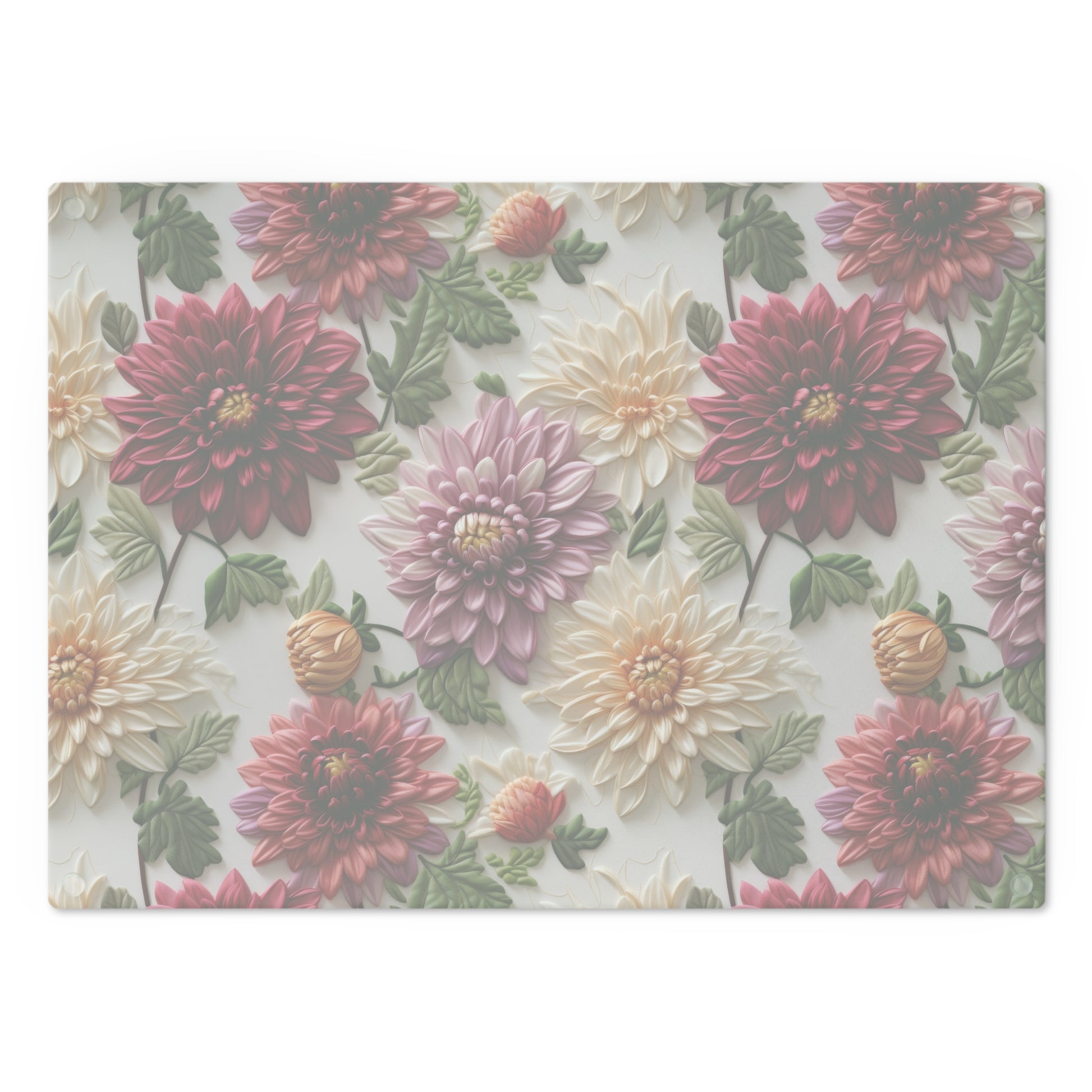 Elegant Fall Floral Glass Cutting Board Premium Autumn-Inspired Kitchen Decor & Gift | Durable, Heat-Resistant Tempered Glass | Perfect for Cooking & Serving - MRSBYVALLE