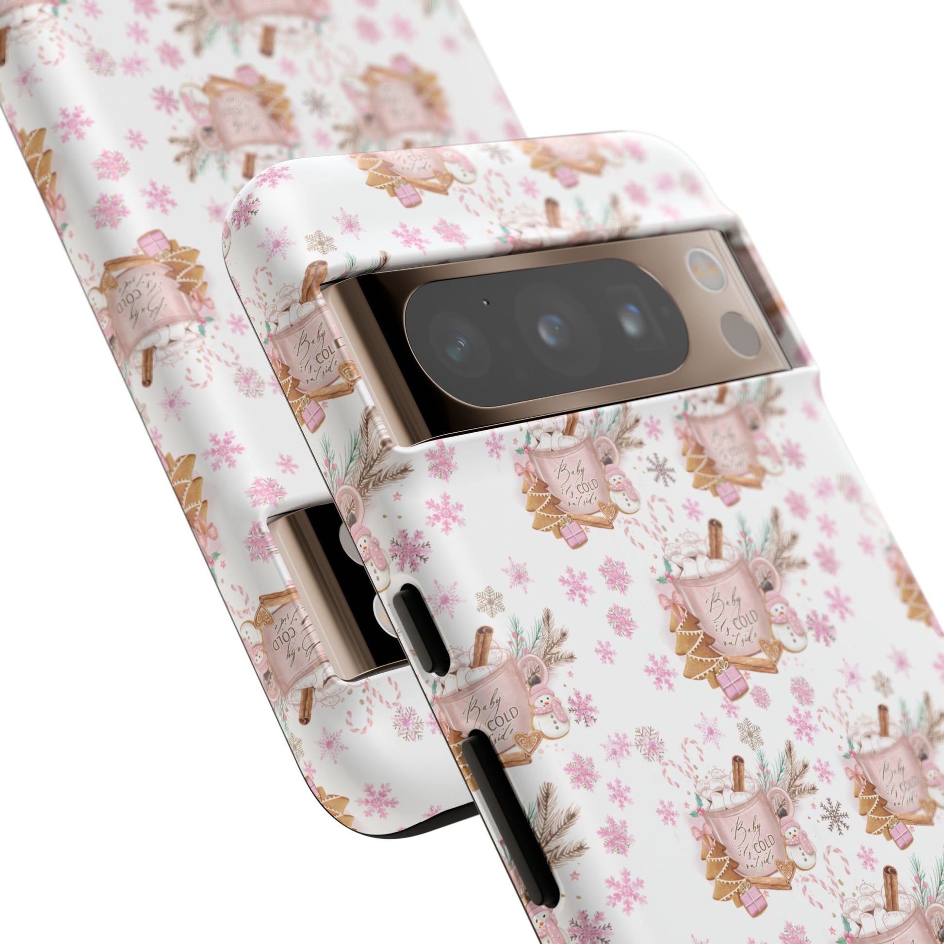 Baby it's Cold Outside Pink and White Phone Case Unique Holiday Protection for Your Device | Stylish & Durable Cover Gift for Her Phone 15, Samsung iPhone Samsung Accessory Gift for Her