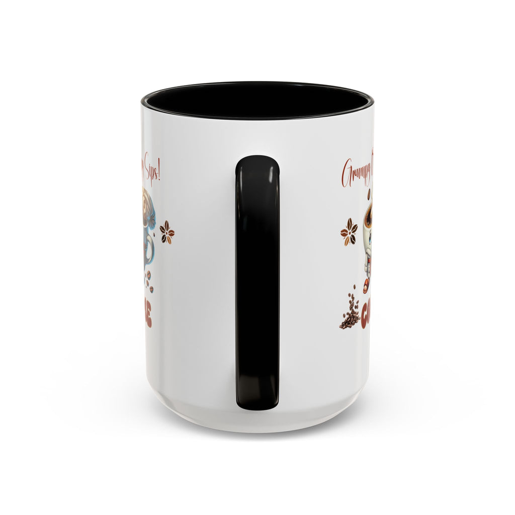 Grumpy Brews Meet Happy Sips Ceramic Mug - Funny Coffee Cup, Cute Tea Mug, Sarcastic Drinkware, Unique Gift, Kitchen Decor Accent Coffee Mug (11, 15oz) - MRSBYVALLE
