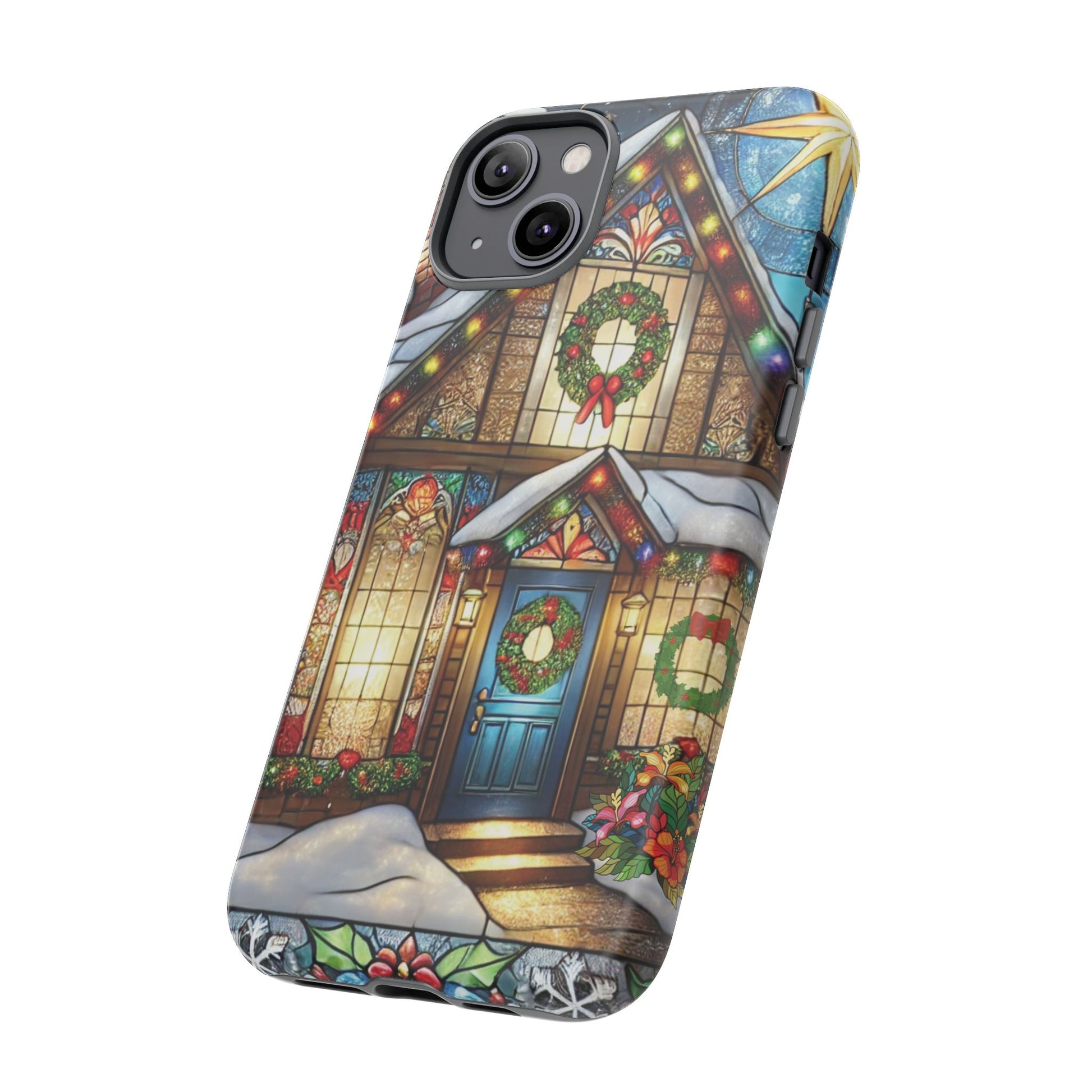 Stain Glass Christmas Phone Case Unique Holiday Protection for Your Device | Stylish & Durable Cover Gift for Her Phone 15, Samsung iPhone Samsung Accessory Gift for Her