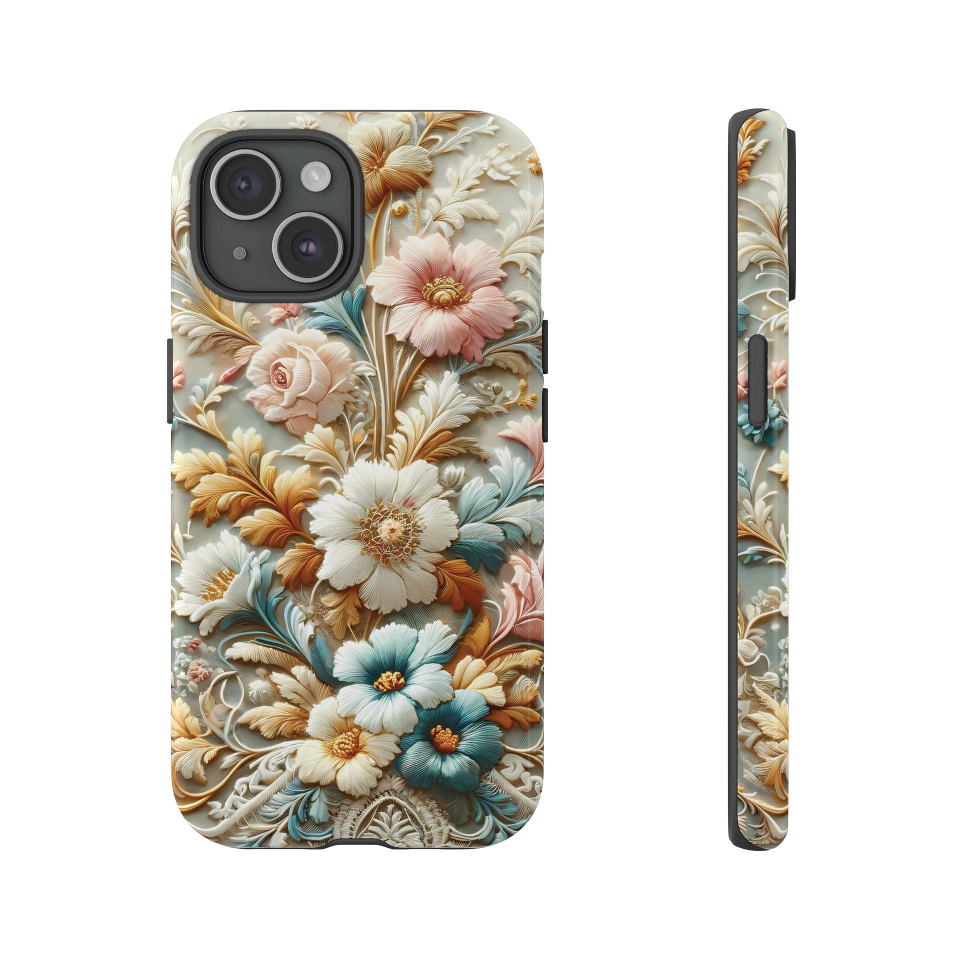 3D Elegant Faux Flowers Phone Case Stylish & Durable for iPhone Samsung Gift iPhone 15, 14, 13 Samsung Pixel Gift for Mom Accessory Gift for Her