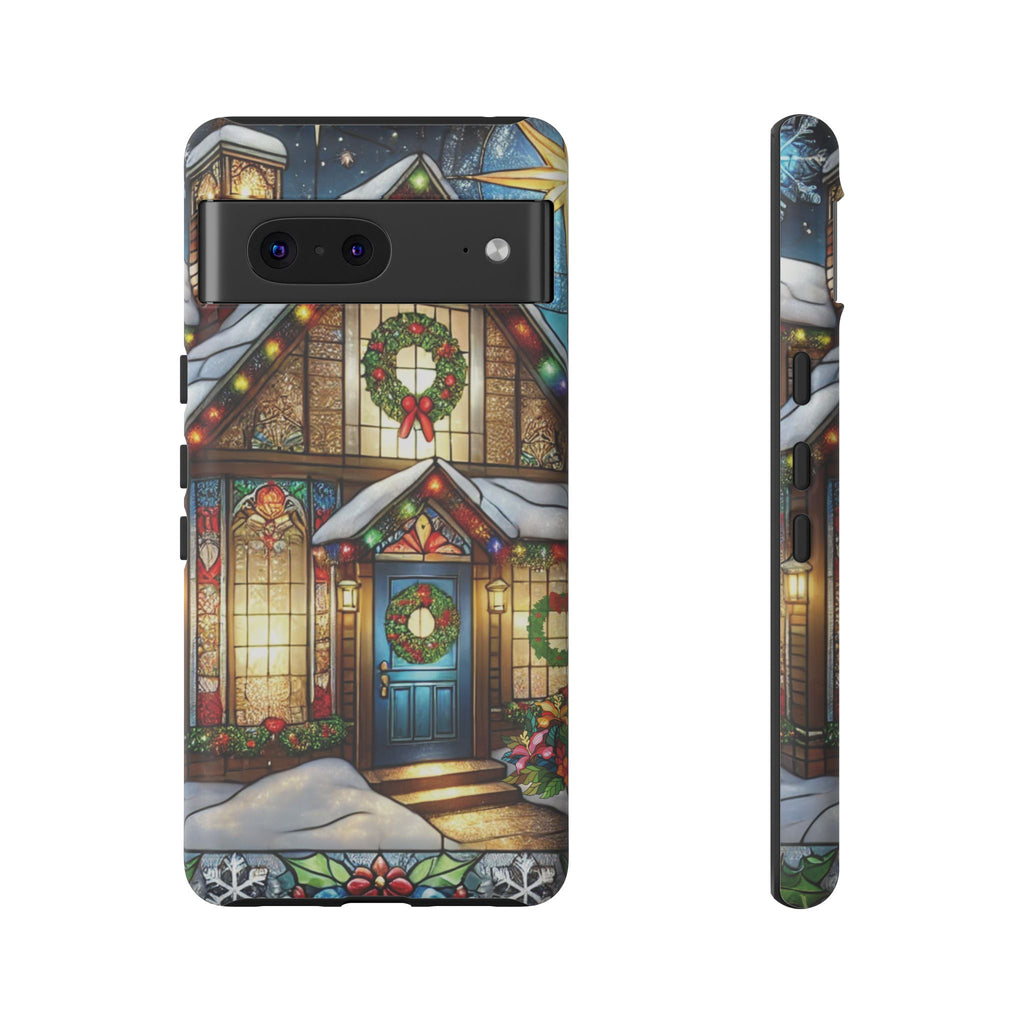 Stain Glass Christmas Phone Case Unique Holiday Protection for Your Device | Stylish & Durable Cover Gift for Her Phone 15, Samsung iPhone Samsung Accessory Gift for Her