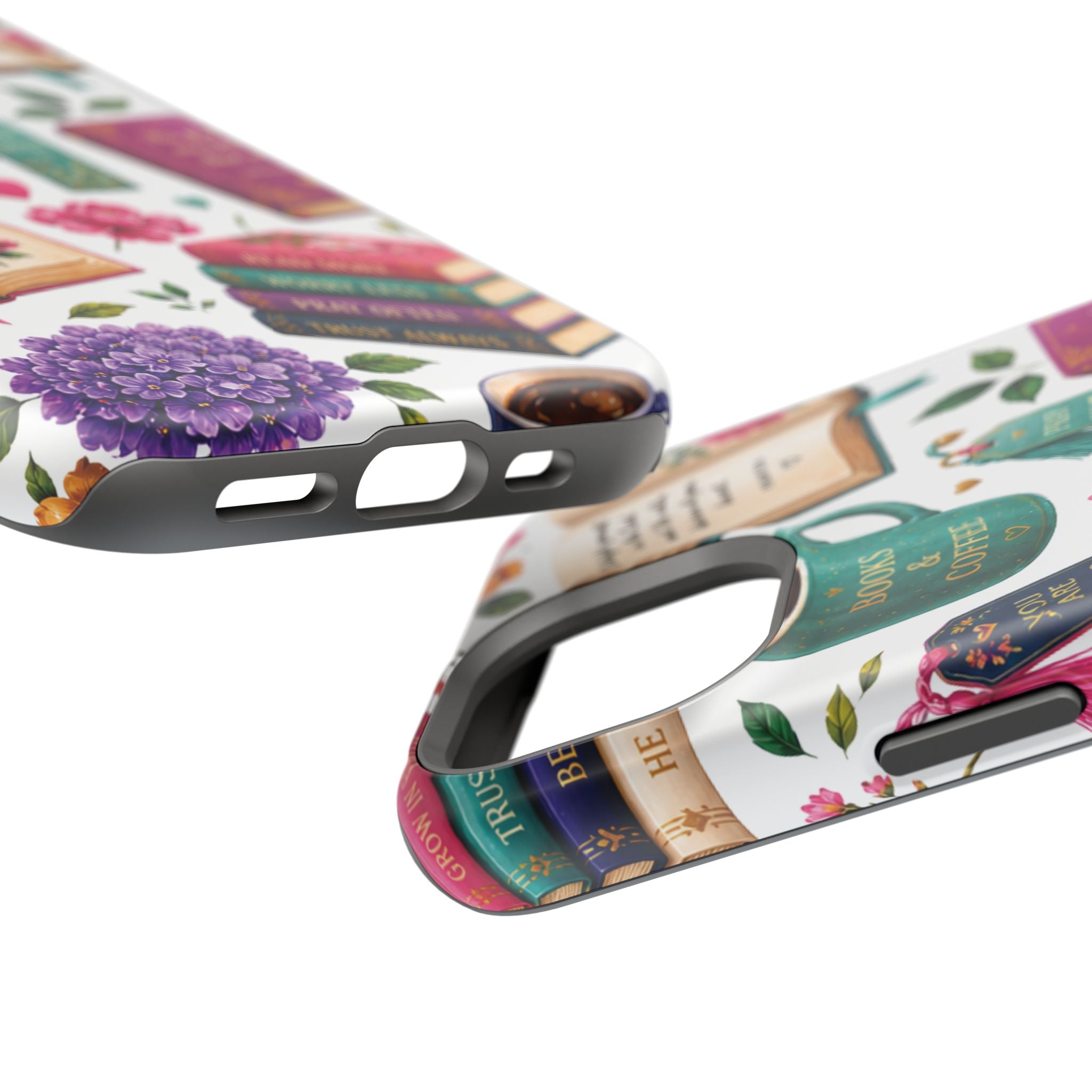 Christian Books & Coffee Phone Case — Magnetic Impact-Resistant Christian Gift