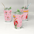 Pink Retro Vintage Franciscan Diamond Starburst Kitsch Christmas Art Pint Glass Housewarming, Wedding, Bridal Shower Glass, Mother's Day Party Drinkware, Housewarming Perfect Gift Party Drinkware, Cocktail, Wedding Perfect for Parties - MRSBYVALLE