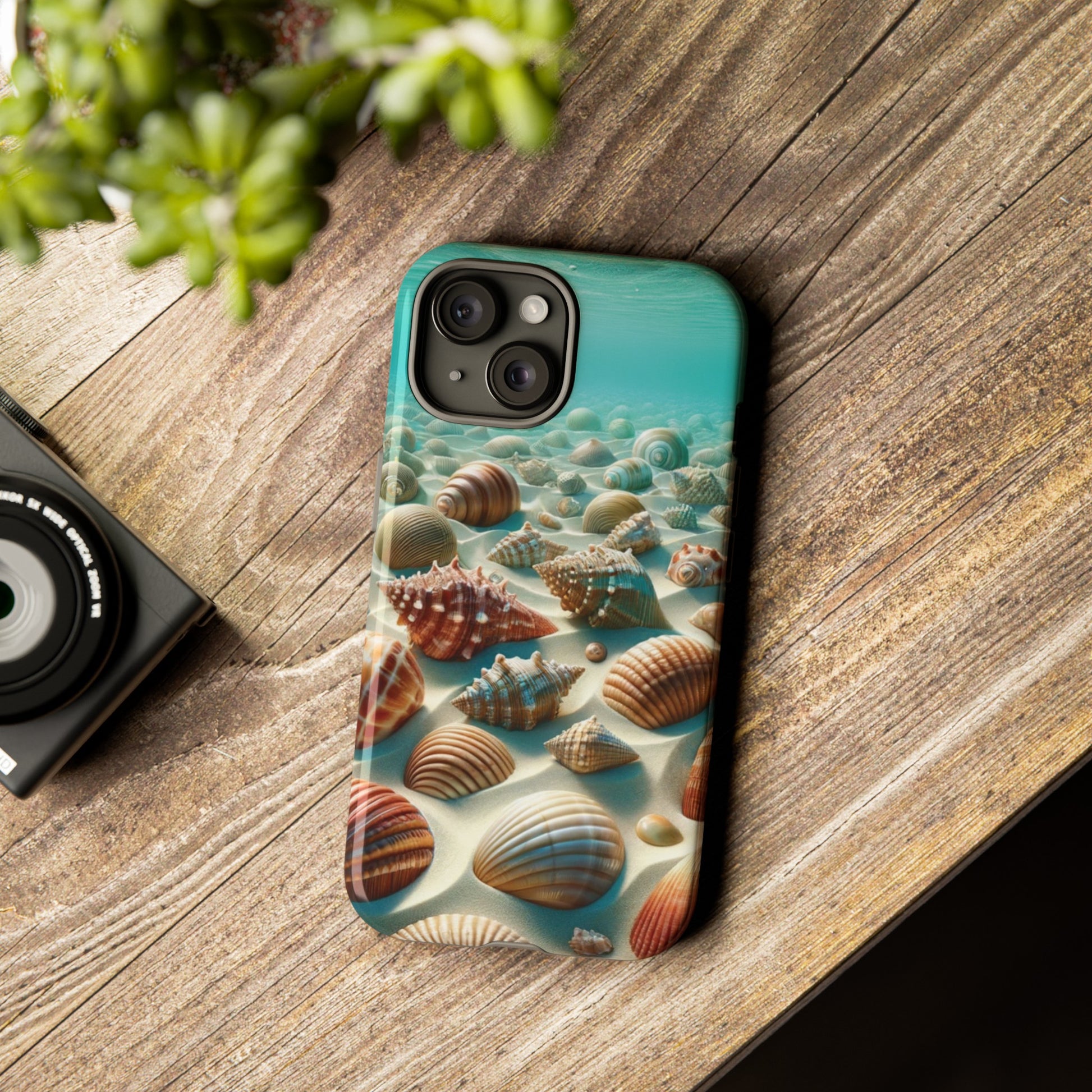 Plush Ocean Bliss Turquoise Seashell Ocean Beach View Protective Phone Case Gift for Her Phone 15, Samsung iPhone Samsung Gift for Her Case iPhone 15, Samsung iPhone Samsung Accessory Gift for Her.