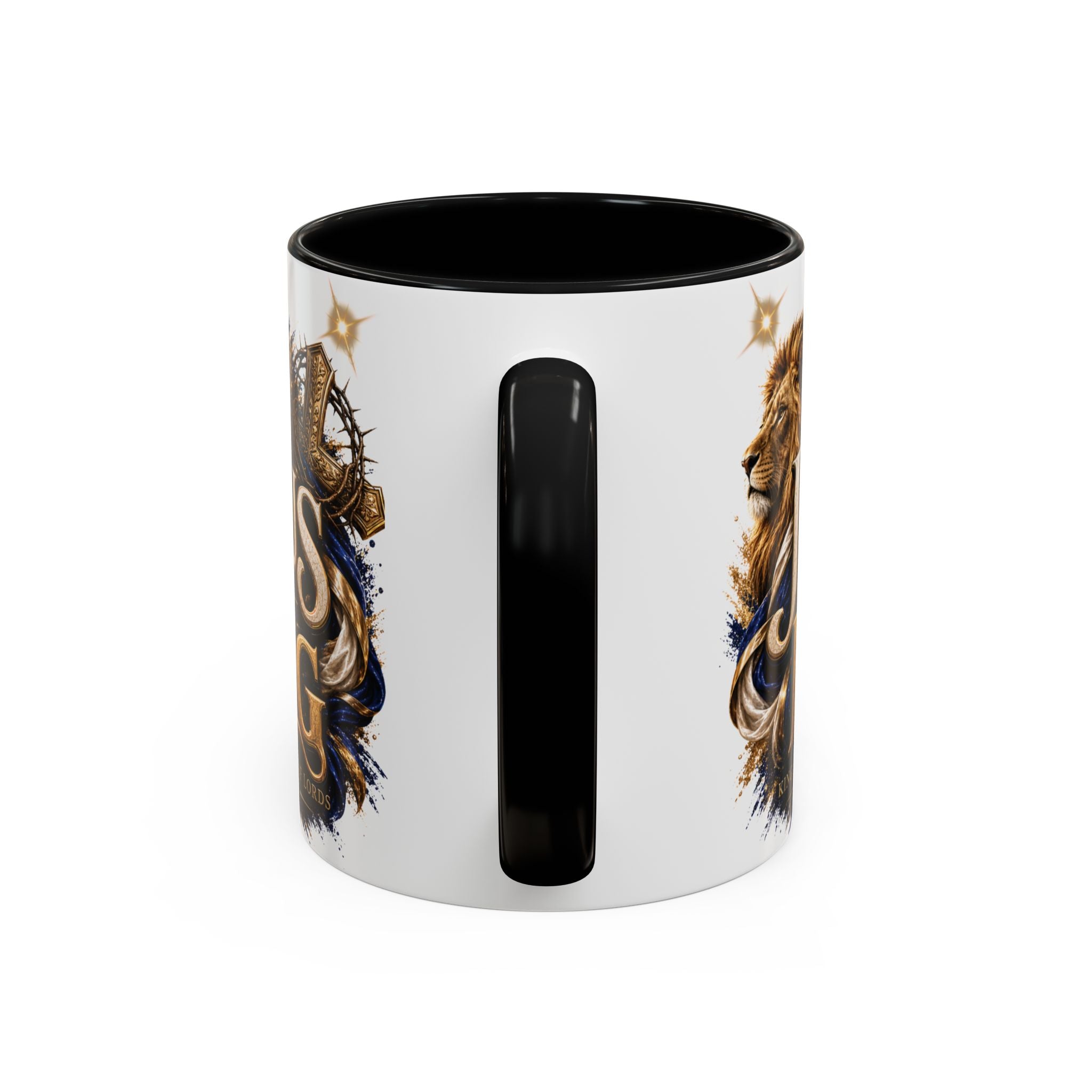 Jesus Is King Coffee Mug Christian Faith Accent Mug (11/15oz) Gift for Dad Mom