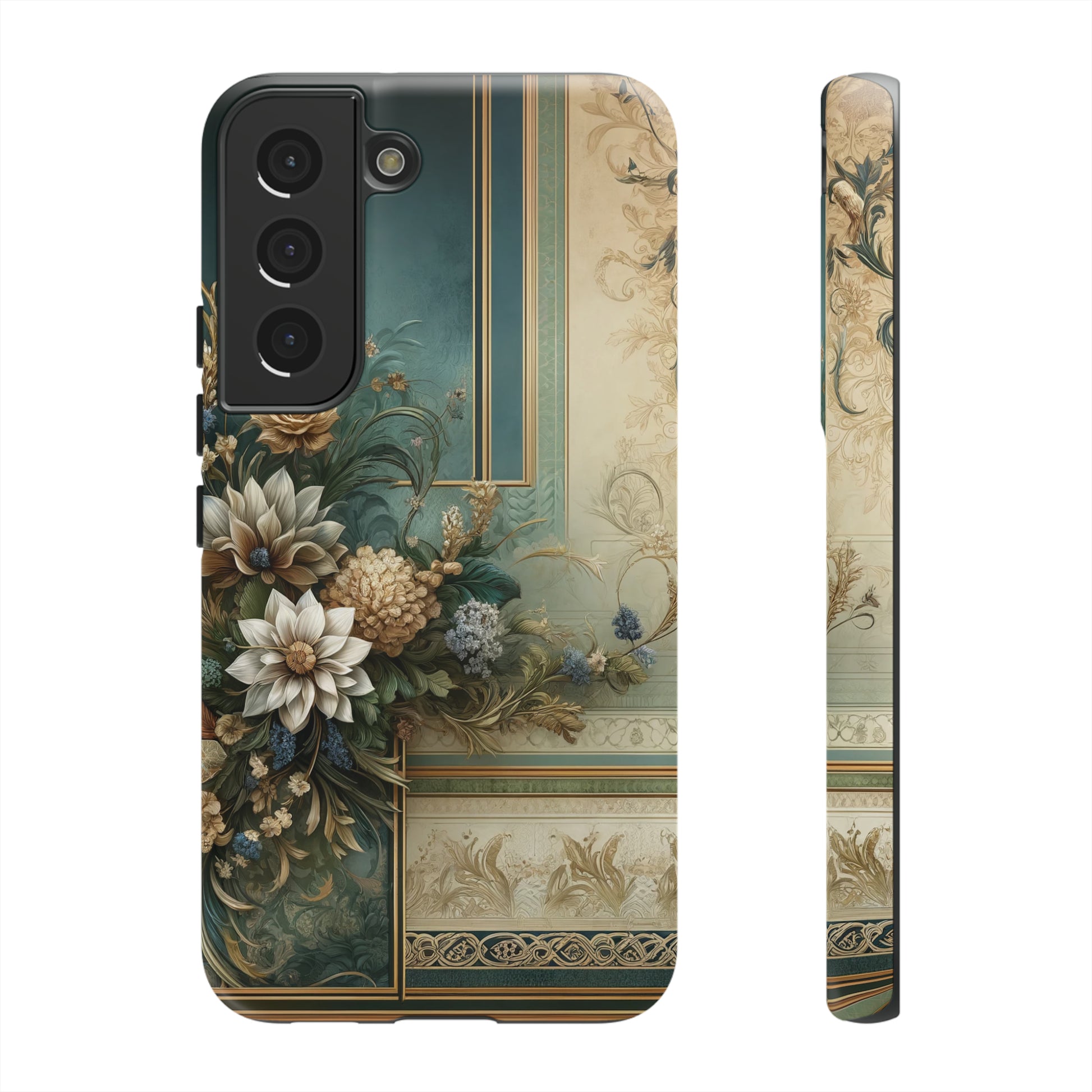 Victorian Floral Boho Luxury Phone Tough Case Floral Elegant Durable Stylish for Modern Devices iPhone 15, Samsung iPhone Samsung Accessory Gift for Her.