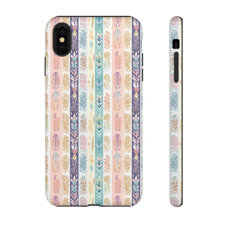 Boho Pastel Feathers Modern Watercolor Abstract Phone Case Compatible with iPhone, Samsung & More - Stylish, Durable Protection with Vibrant Artistic Design Perfect Gift for Her
