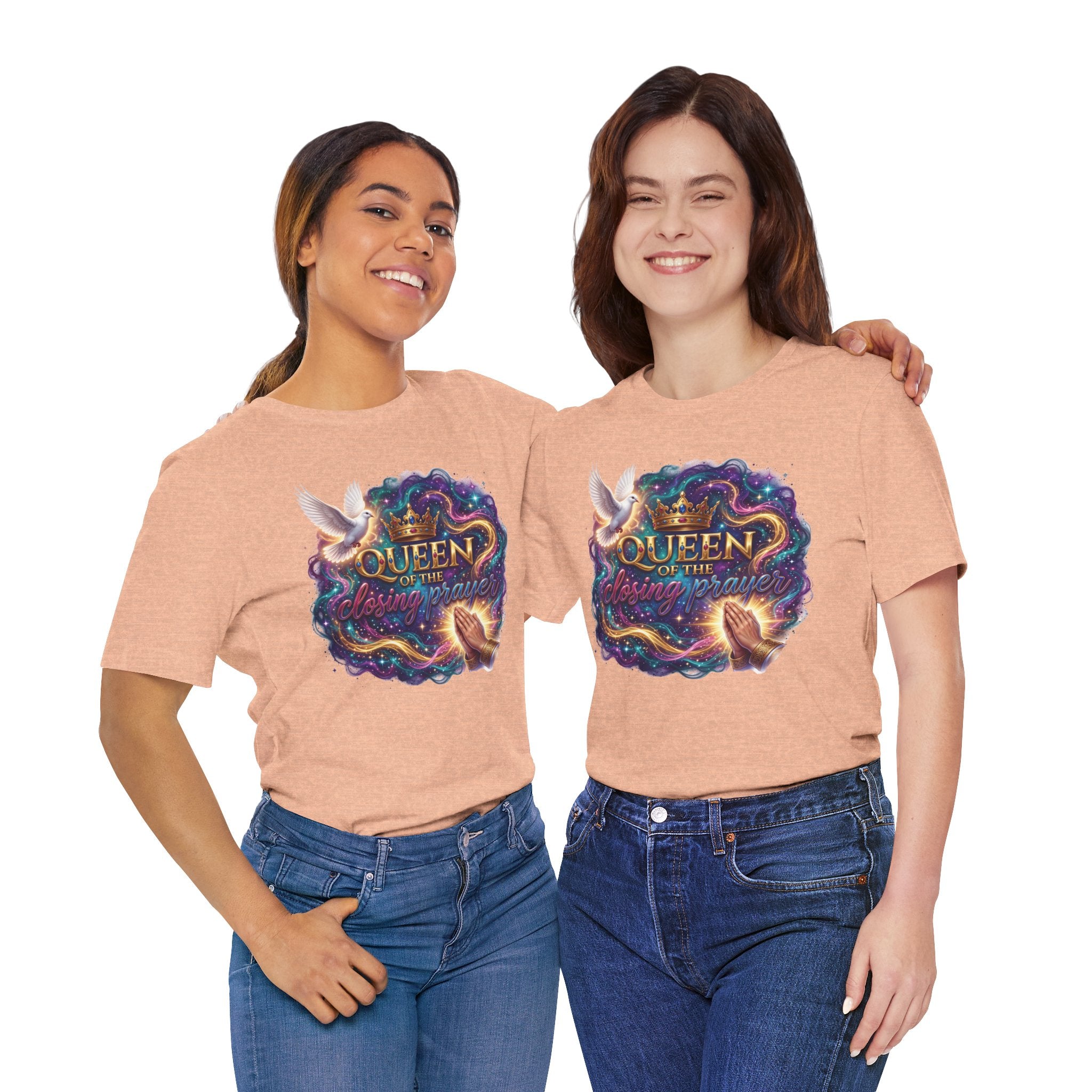 Queen of the Closing Prayer Christian T-Shirt | Funny Church Shirt for Women | Faith-Based Graphic Tee