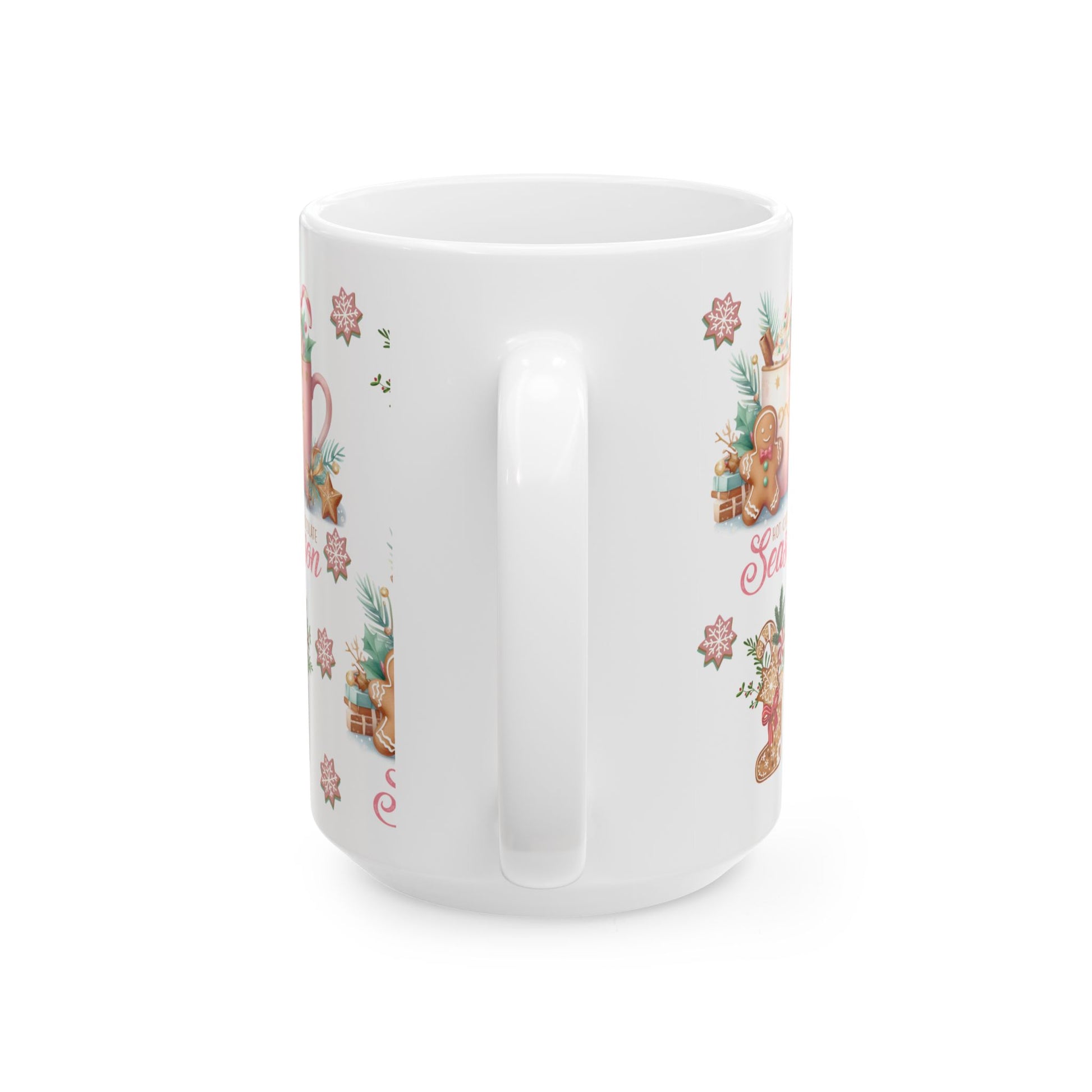 Charming Gingerbread with Hot Chocolate Season Pink Mug | Festive 11oz & 15oz Holiday Coffee Cups | Perfect Christmas Gift, Cozy Winter Drinks, and Seasonal  Mug for Tea, Cocoa, and More Unique Gift for Mom - MRSBYVALLE