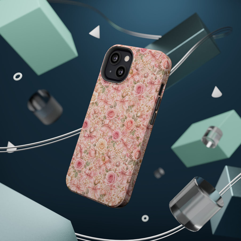 Floral Rose Pattern Magnetic Impact-Resistant Phone Case iPhone and Samsung