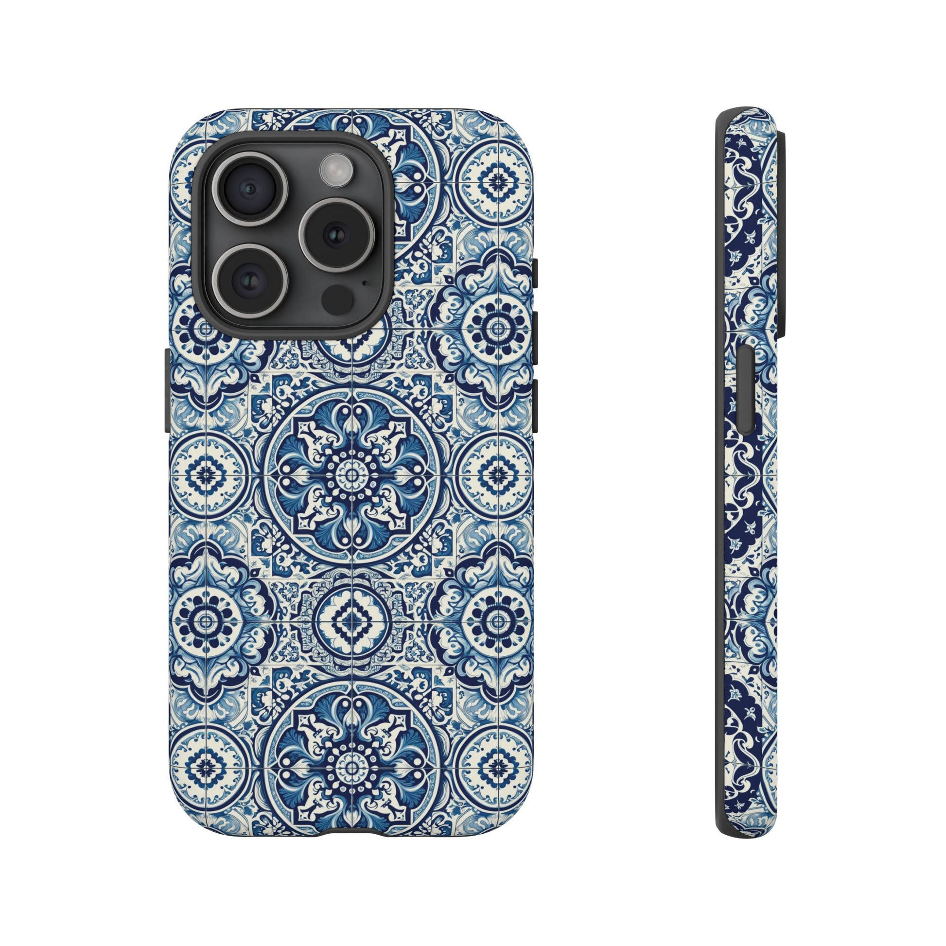 Azulejo Tile Phone Case Elegant Mediterranean Blue Porcelain Design iPhone 17, 16, 15, Samsung iPhone Samsung Accessory Gift for Her