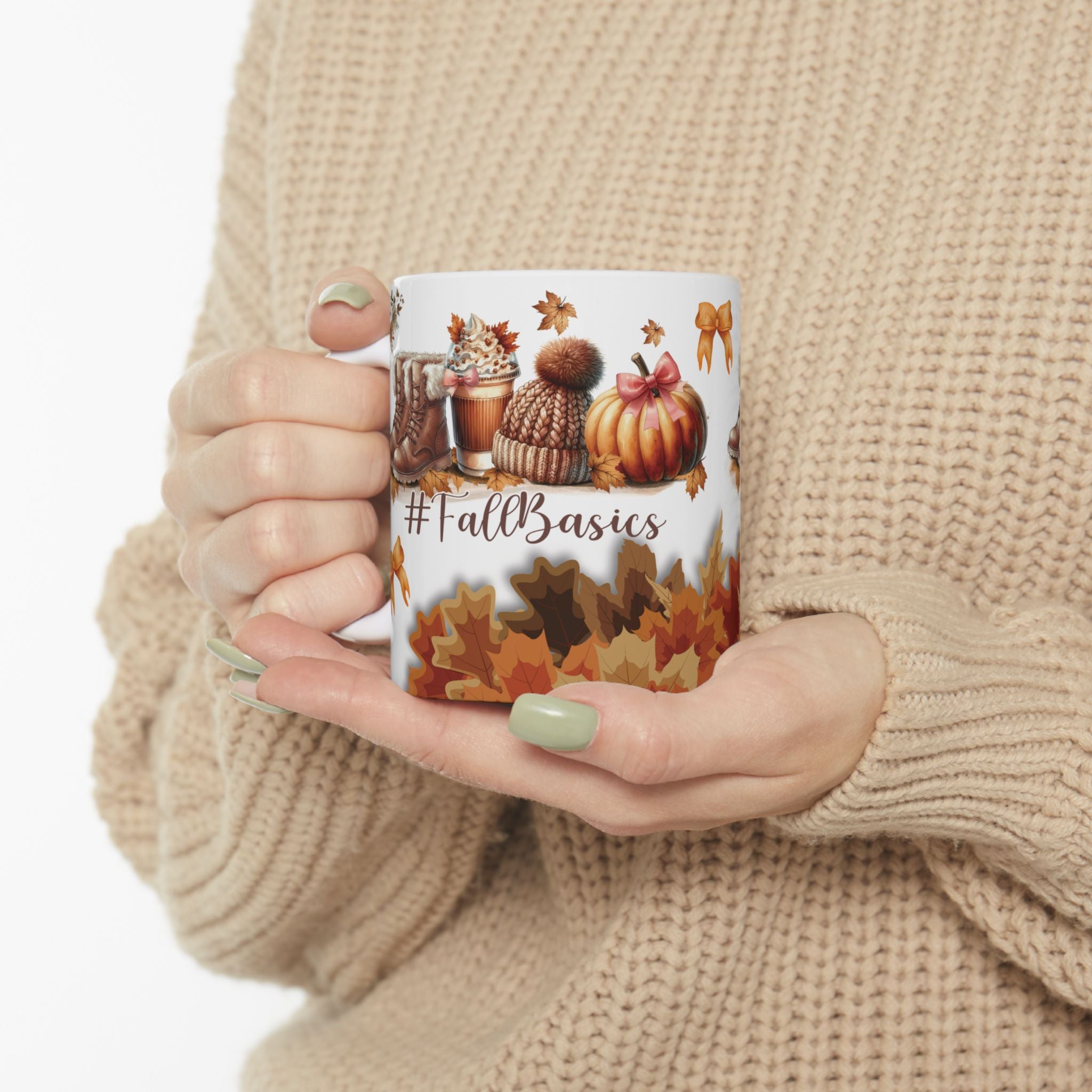 Fall Basic 11oz & 15oz Coffee Mugs – Autumn Leaves, Cozy Vibes, Perfect for Pumpkin Spice & Fall Lovers Dishwasher Safe, Microwave Friendly, Seasonal Mug Gift for Home & Office Morning Brew - MRSBYVALLE