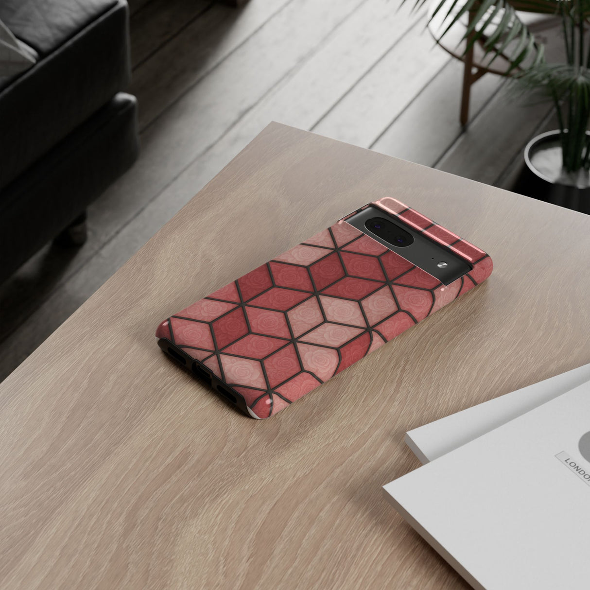 Geometric Stained Glass Illusion Phone Case Colorful Abstract Art, Aesthetic Protective Cover for iPhone, Samsung & Google, Unique Gift Idea Mom