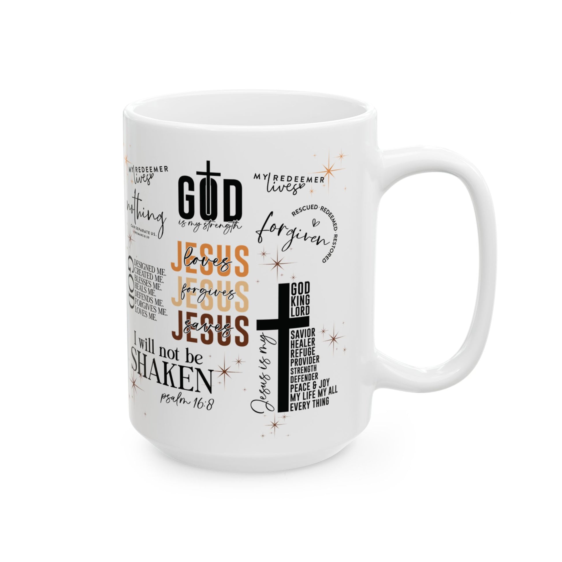 Jesus Quotes Bible Verse Mug All-Over Scripture Design 11oz/15oz, Dishwasher & Microwave Safe, Christian Gift for Coffee, Tea & Hot Chocolate Lovers Gift for Mom