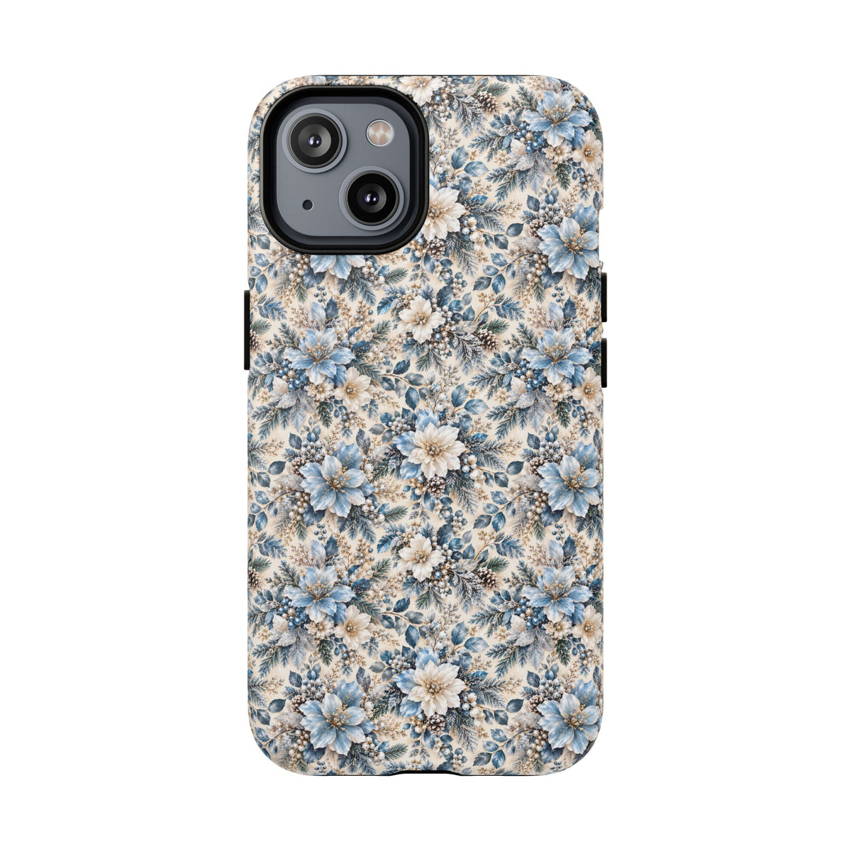 Icy Blue Floral MagSafe Tough Phone Case